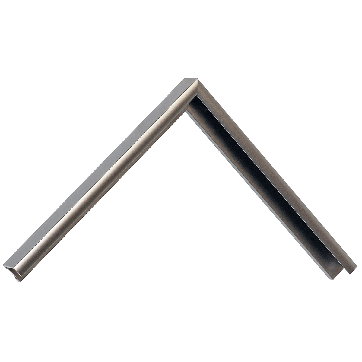 Aluminiumleiste Serie 12 flach Zinngrau seidenmatt - Musterwinkel