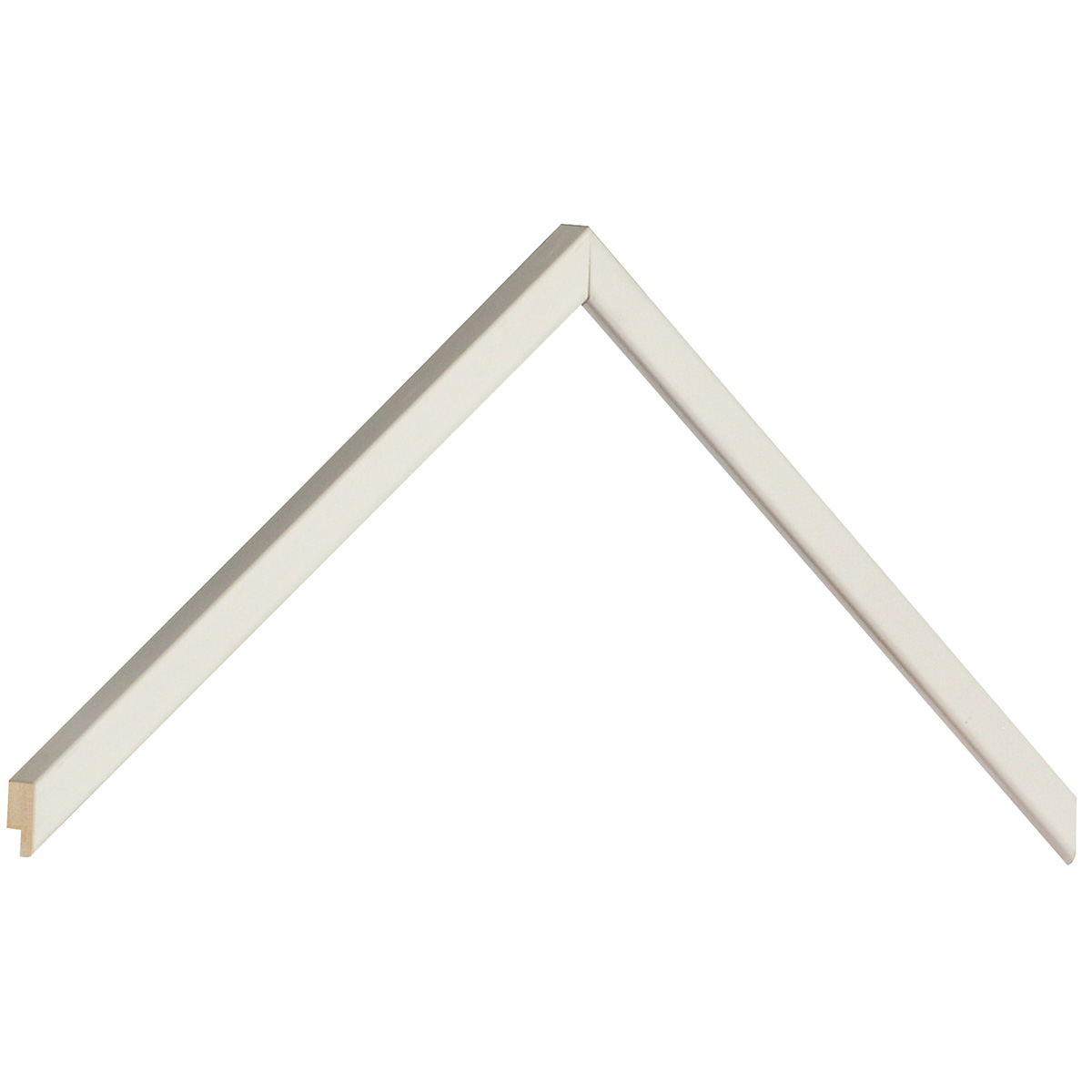 Bilderleiste keilgezinkte Pinie 10 mm breit 13 mm hoch - Weiss matt - Musterwinkel
