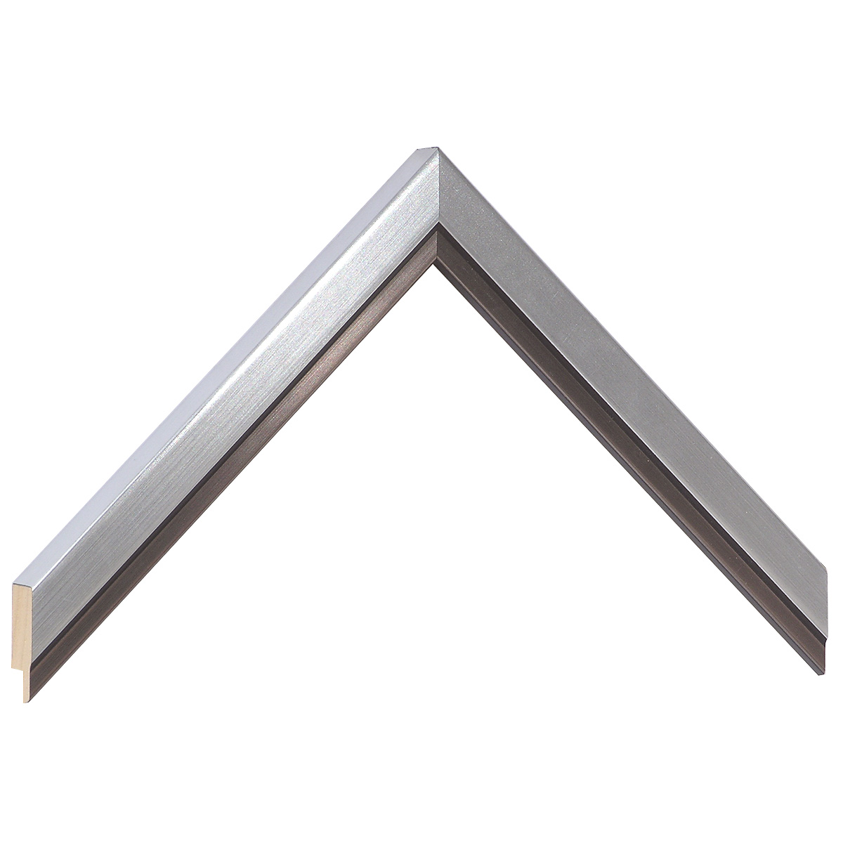 Bilderleiste Ayous 20 mm breit 15 hoch - Silber schwarzer Streifen - Musterwinkel