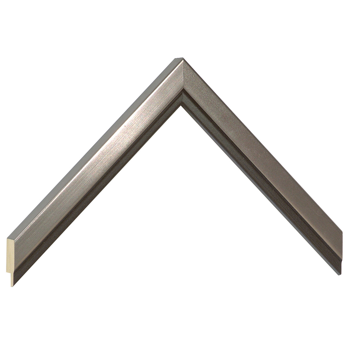 Bilderleiste Ayous 20 mm breit 15 hoch - Zinn schwarzer Streifen - Musterwinkel
