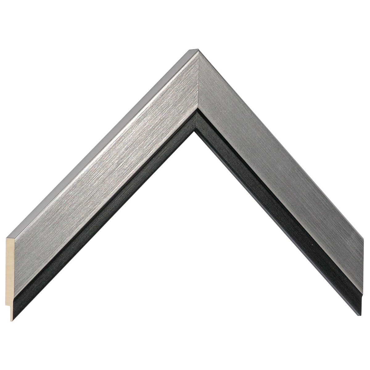 Bilderleiste Ayous 32 mm breit 15 hoch - Zinn schwarzer Streifen - Musterwinkel