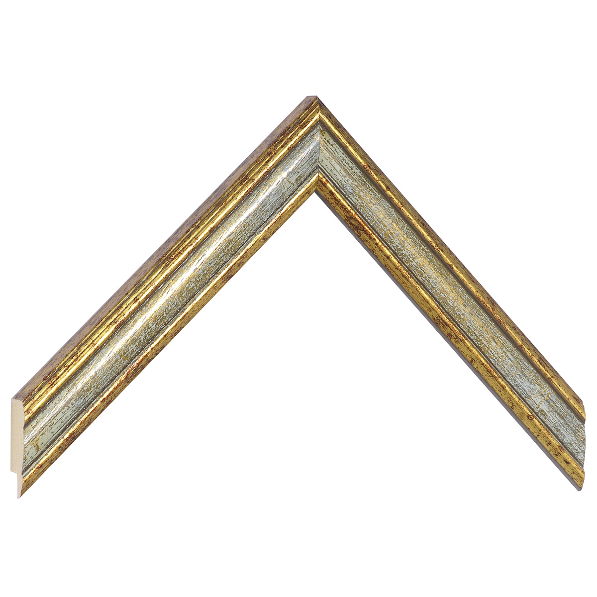 Bilderleiste Ayous 34 mm breit 13 mm hoch - Gold mit Weiss - Musterwinkel