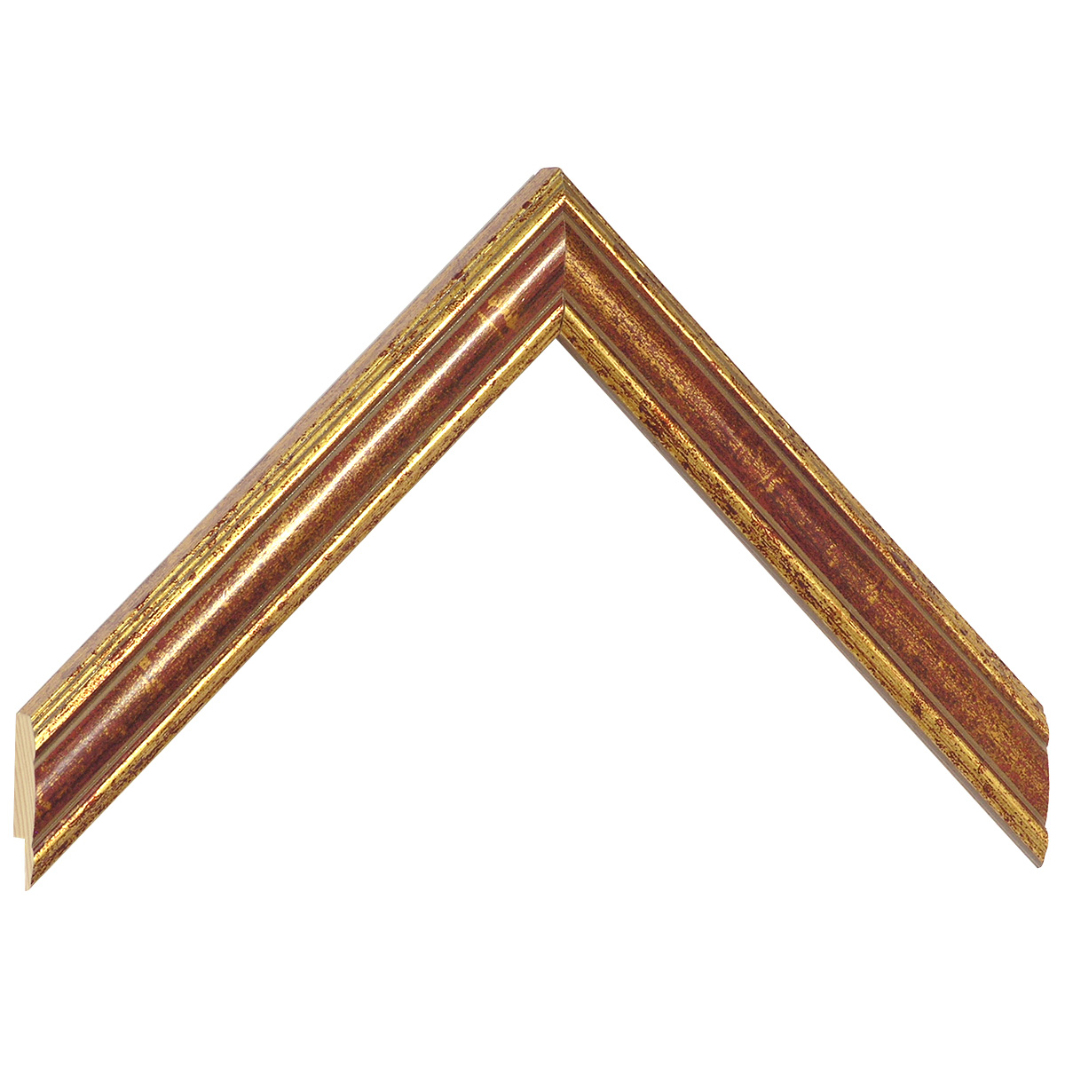 Bilderleiste Ayous 34 mm breit 13 mm hoch - Gold mit Rot - Musterwinkel