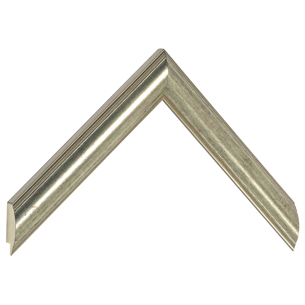 Bilderleiste keilgezinkte Pinie 25 mm breit 19 hoch - Silber - Musterwinkel