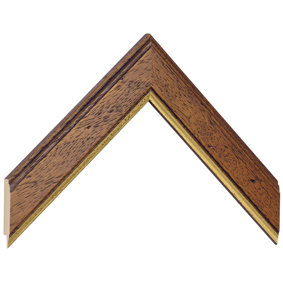 Bilderleiste Ayous 37 mm breit 18 mm hoch - Antiknuss Goldstreifen - Musterwinkel