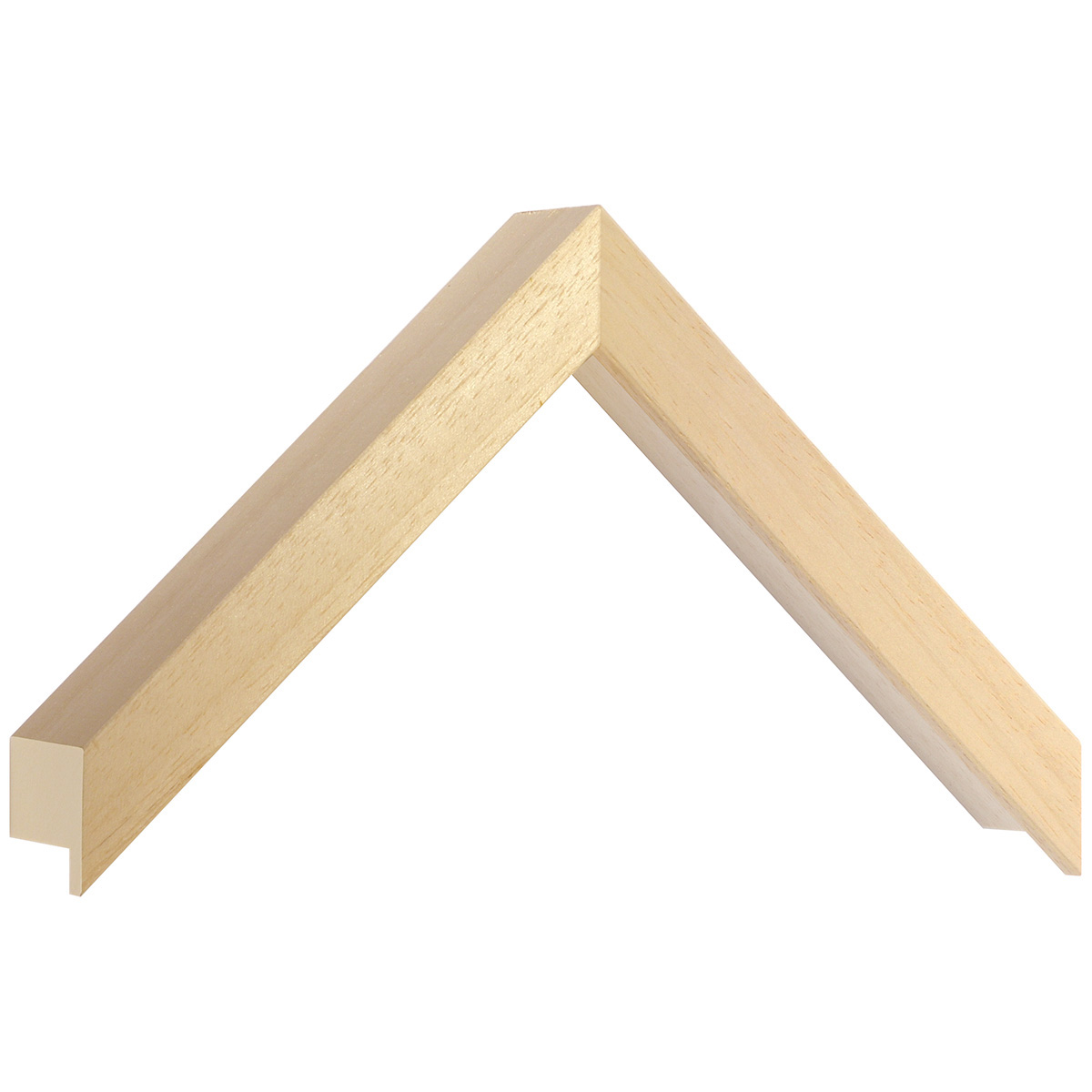 Bilderleiste Lindenholz roh - Breite 20 mm - Höhe 45 mm - Musterwinkel