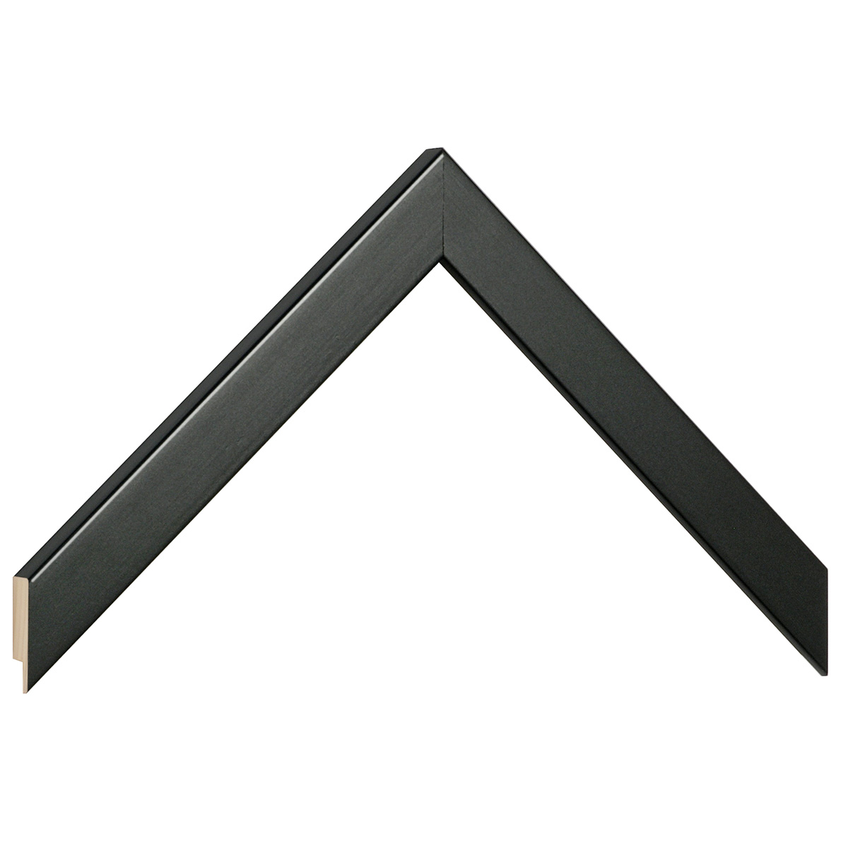 Bilderleiste keilgezinktes Ayous flach 20mm breit 14 hoch Schwarz matt - Musterwinkel