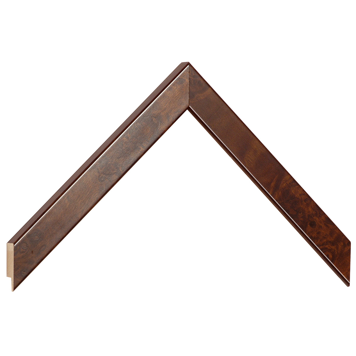Bilderleiste furniert 20 mm breit 14 mm hoch - Matt Nussfarben - Musterwinkel