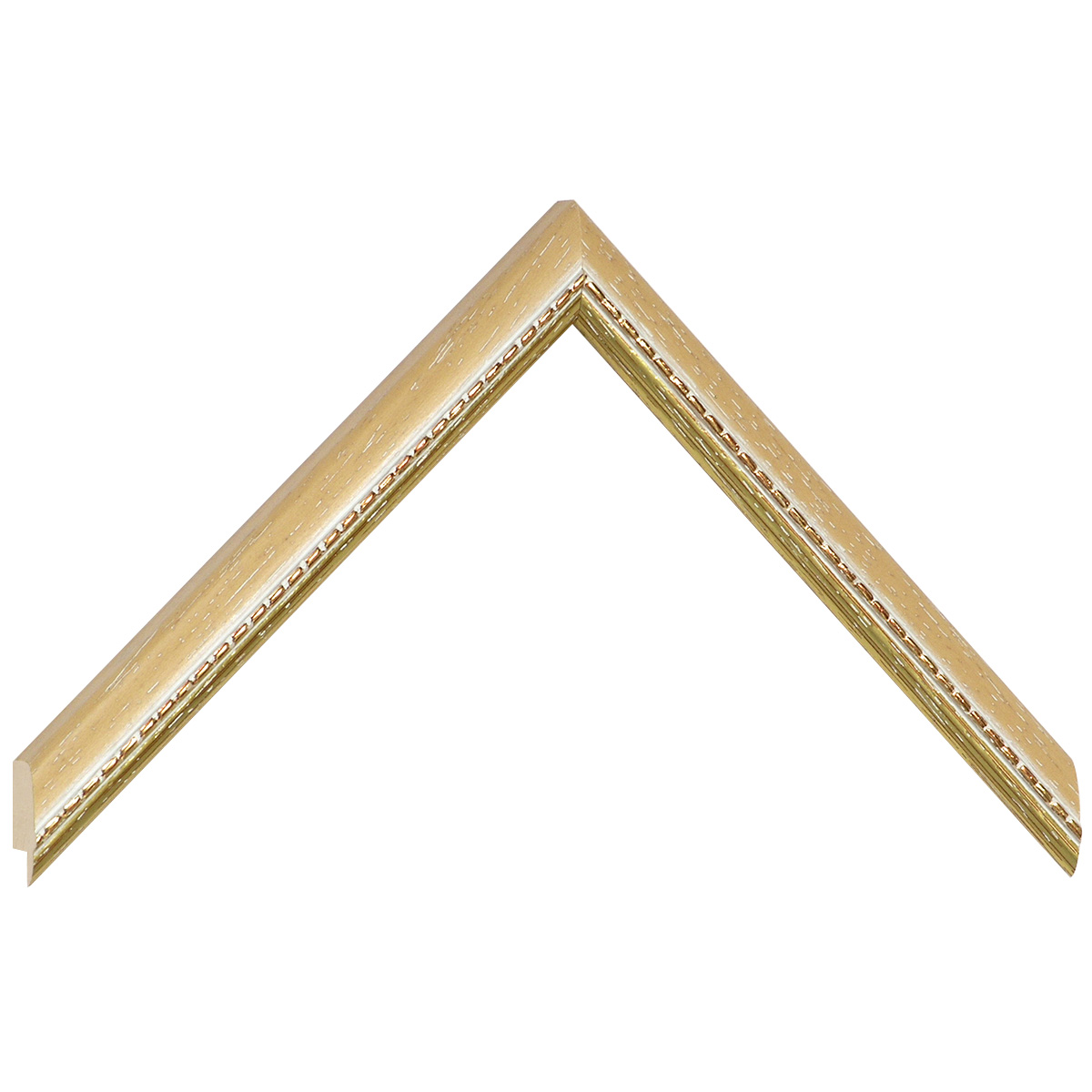 Bilderleiste Ayous 17 mm breit 15 mm hoch - Creme, goldverziert - Musterwinkel