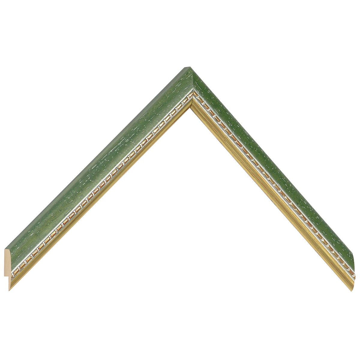 Bilderleiste Ayous Breite 17 mm grün mit goldener Zierleiste - Musterwinkel