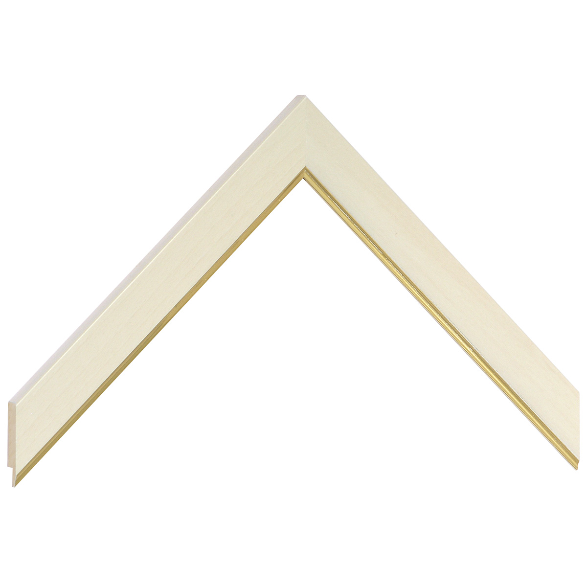 Passepartoutleiste keilgezinktes Pinie 21mm breit Höhe 10 Creme Gold - Musterwinkel