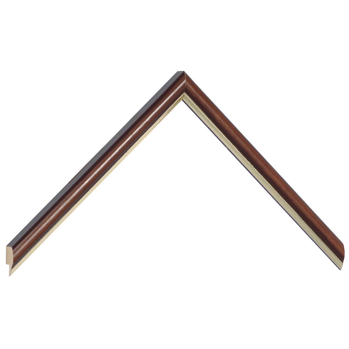 Bilderleiste keilgezinkte Pinie 13 mm breit 15 hoch Nuss mit Silberstr. - Musterwinkel