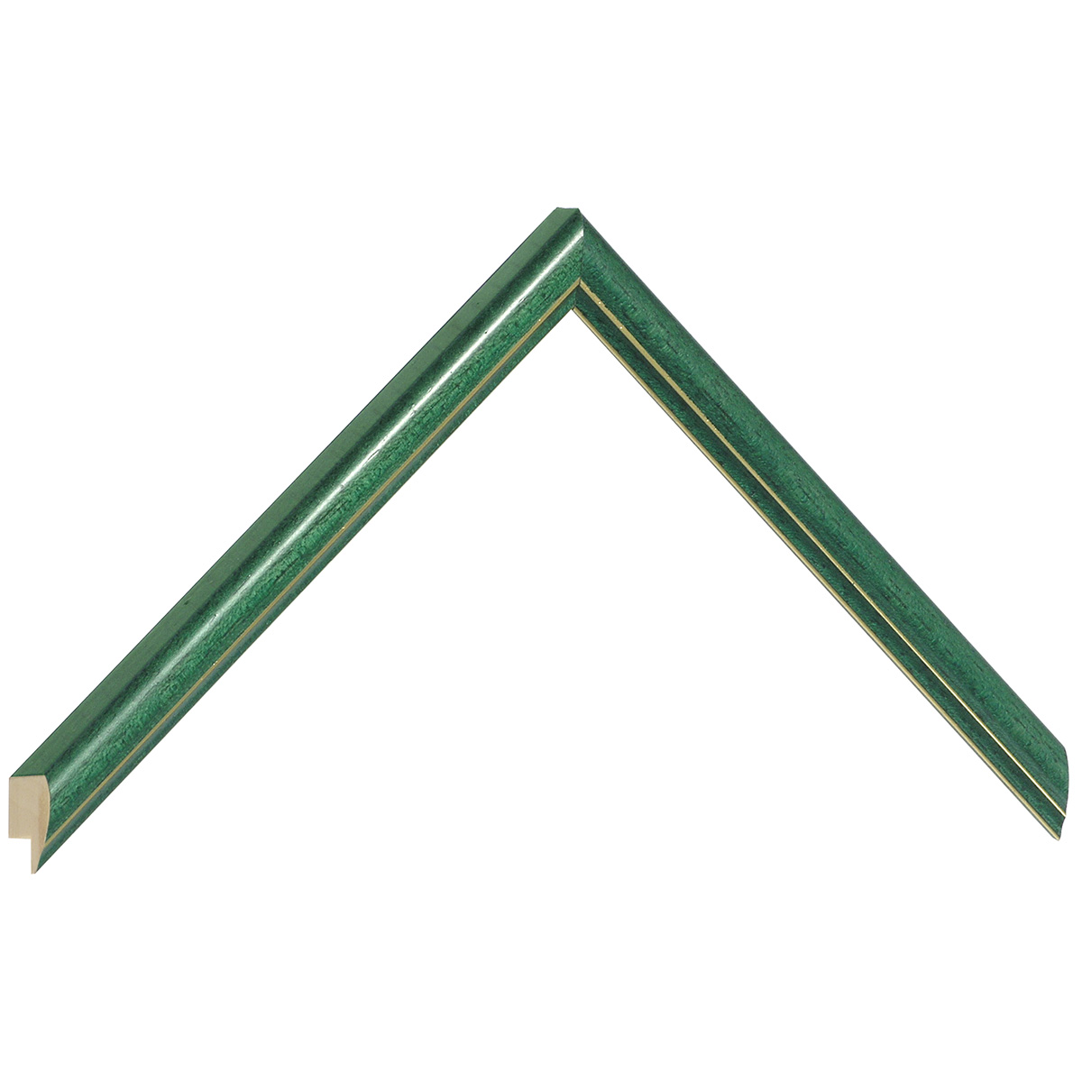 Bilderleiste keilgezinktes Pinie 13 mm breit Grün Silber - Musterwinkel