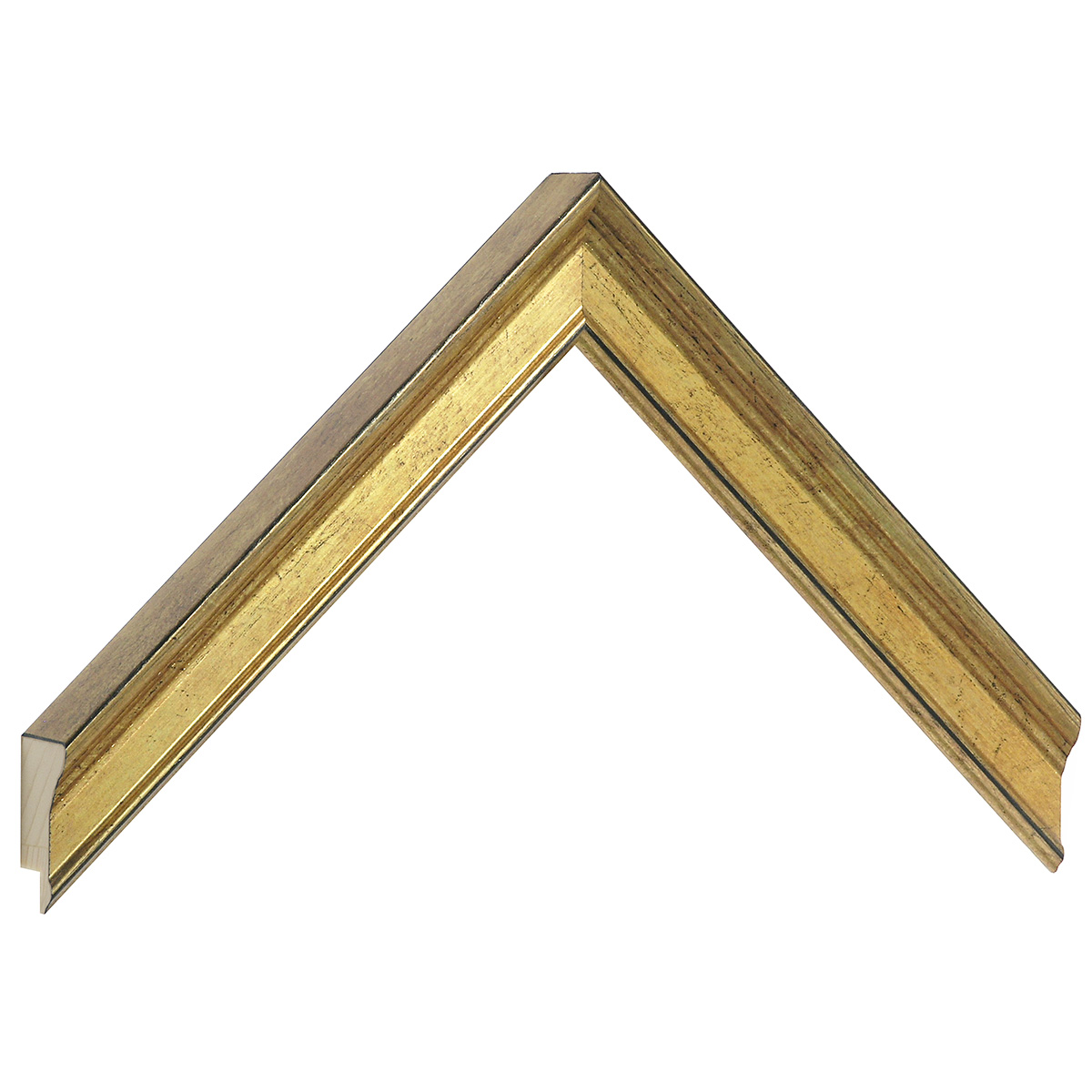 Bilderleiste keilgezinkte Pinie 23 mm breit 25 hoch Gold - Musterwinkel