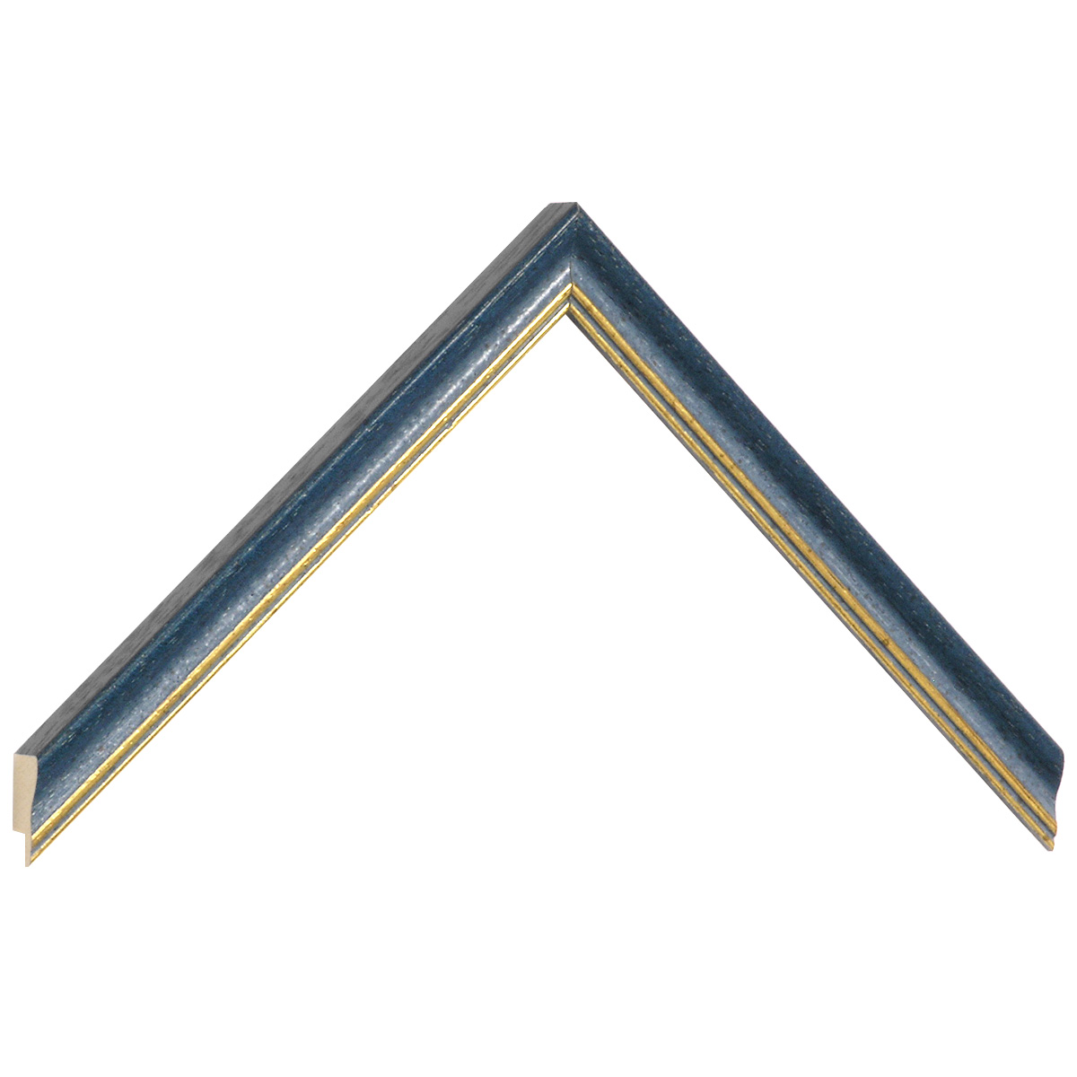 Bilderleiste Ayous 15 mm breit 15 mm hoch - Blau mit Goldlinie - Musterwinkel