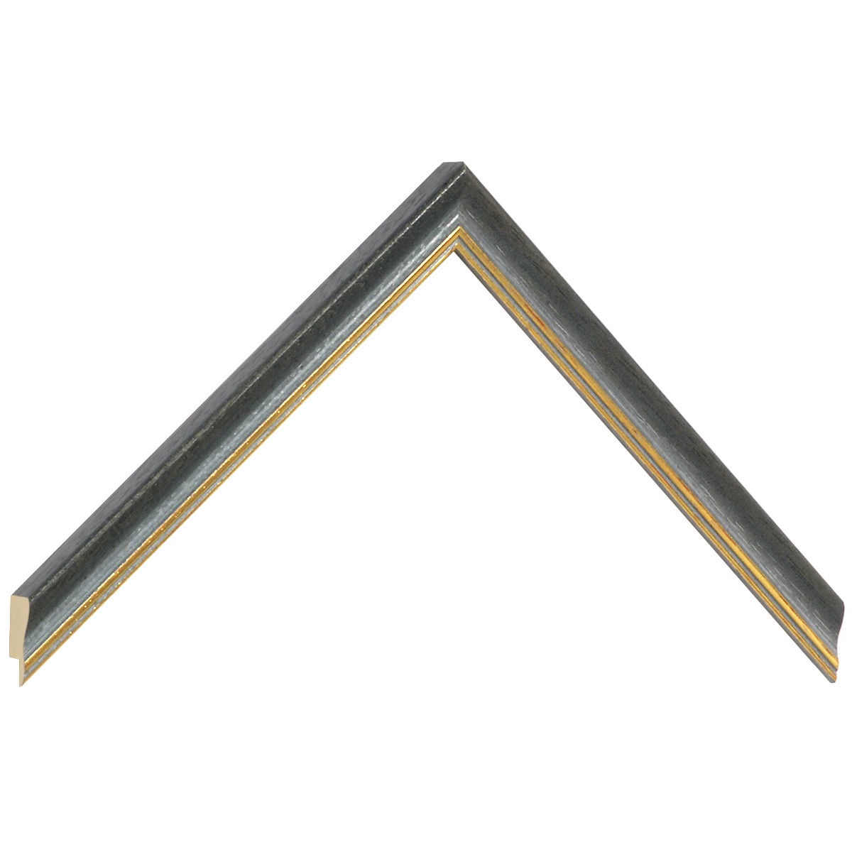 Bilderleiste Ayous 15 mm breit 15 mm hoch - Grau mit Goldlinie - Musterwinkel