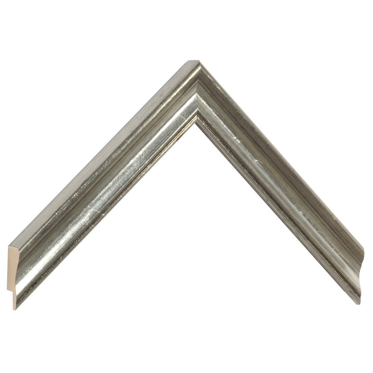 Bilderleiste keilgezinkte Pinie Breite 25mm 20 mm hoch Silber - Musterwinkel