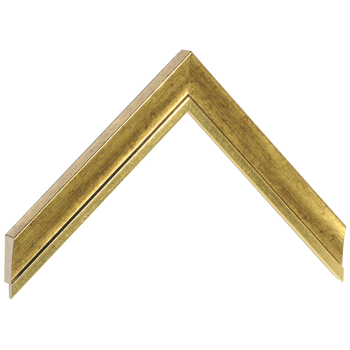 Bilderleiste keilgezinkte Pinie Breite 25 mm - Gold - Musterwinkel