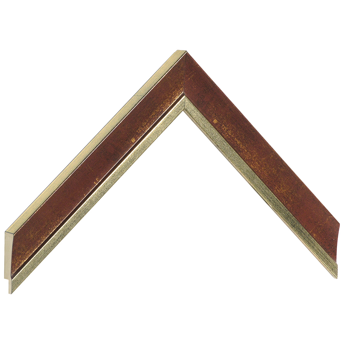 Bilderleiste keilgezinkte Pinie 25mm breit 15mm hoch - Gold mit Rot - Musterwinkel
