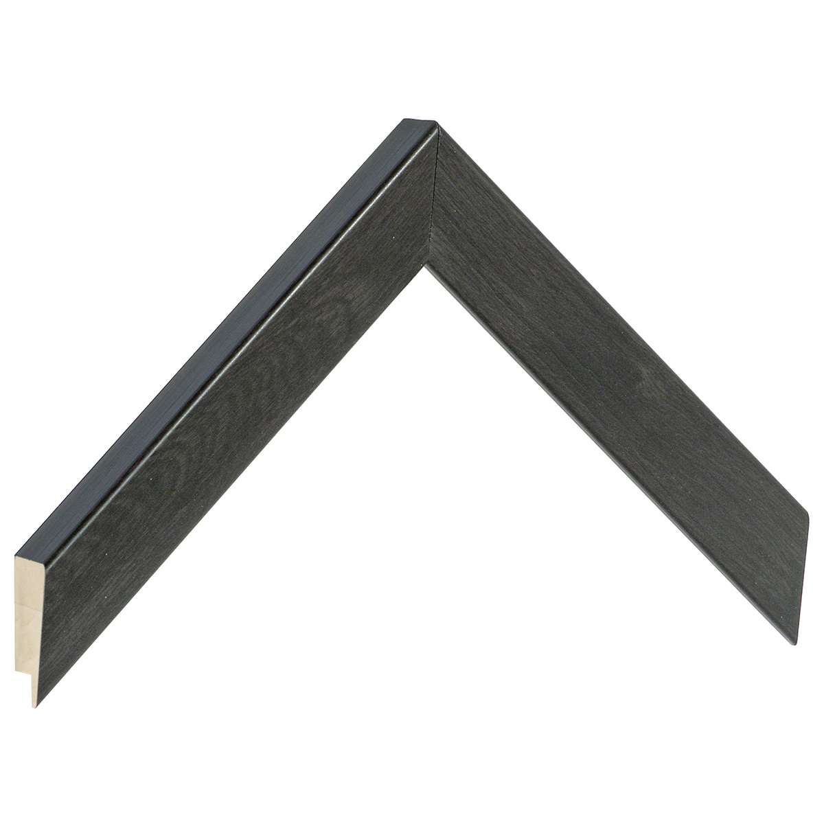 Bilderleiste keilgezinkte Pinie 26 mm breit 23 mm hoch - Schwarz - Musterwinkel
