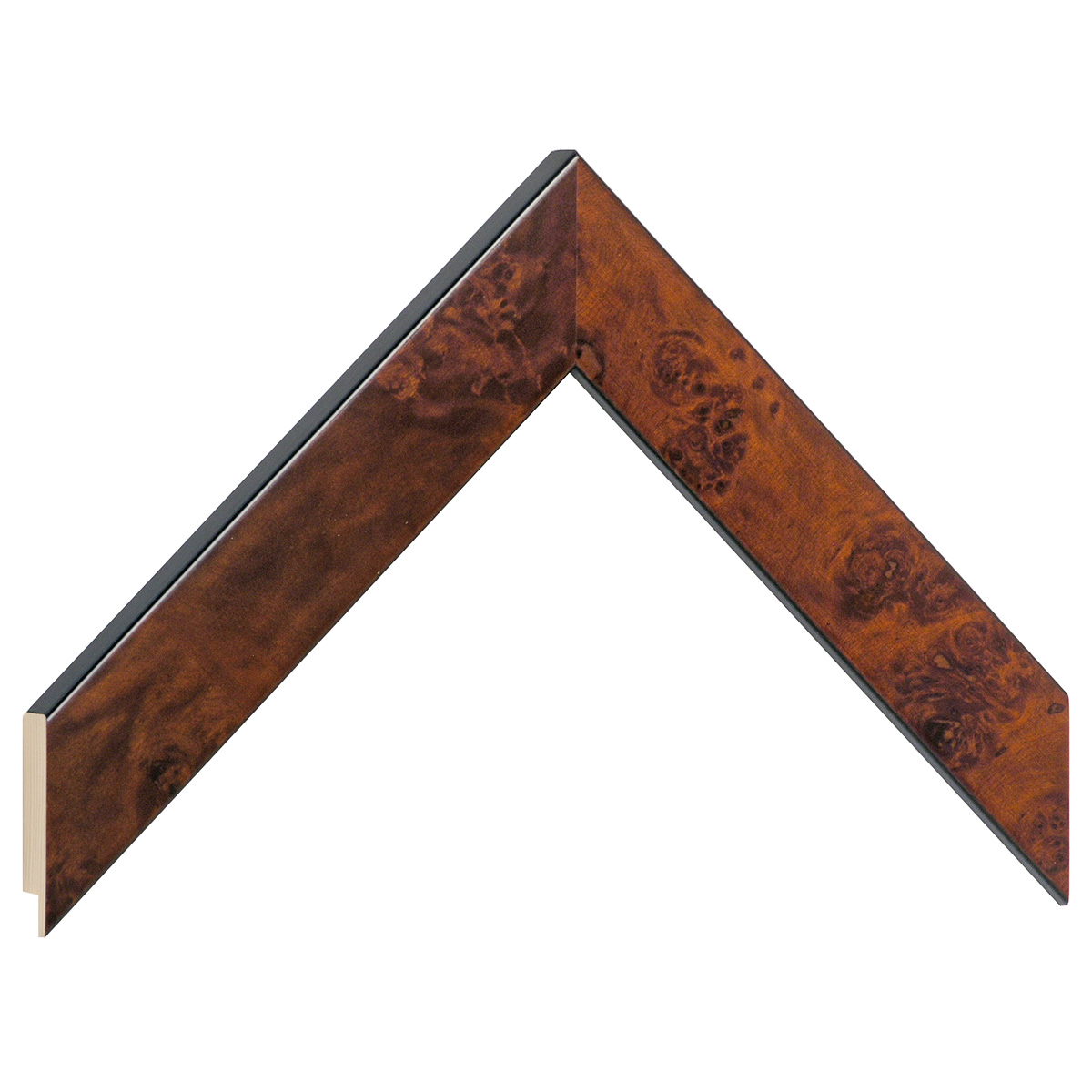Bilderleiste furniert 30 mm breit 14 mm hoch - Matt Nussfarben - Musterwinkel