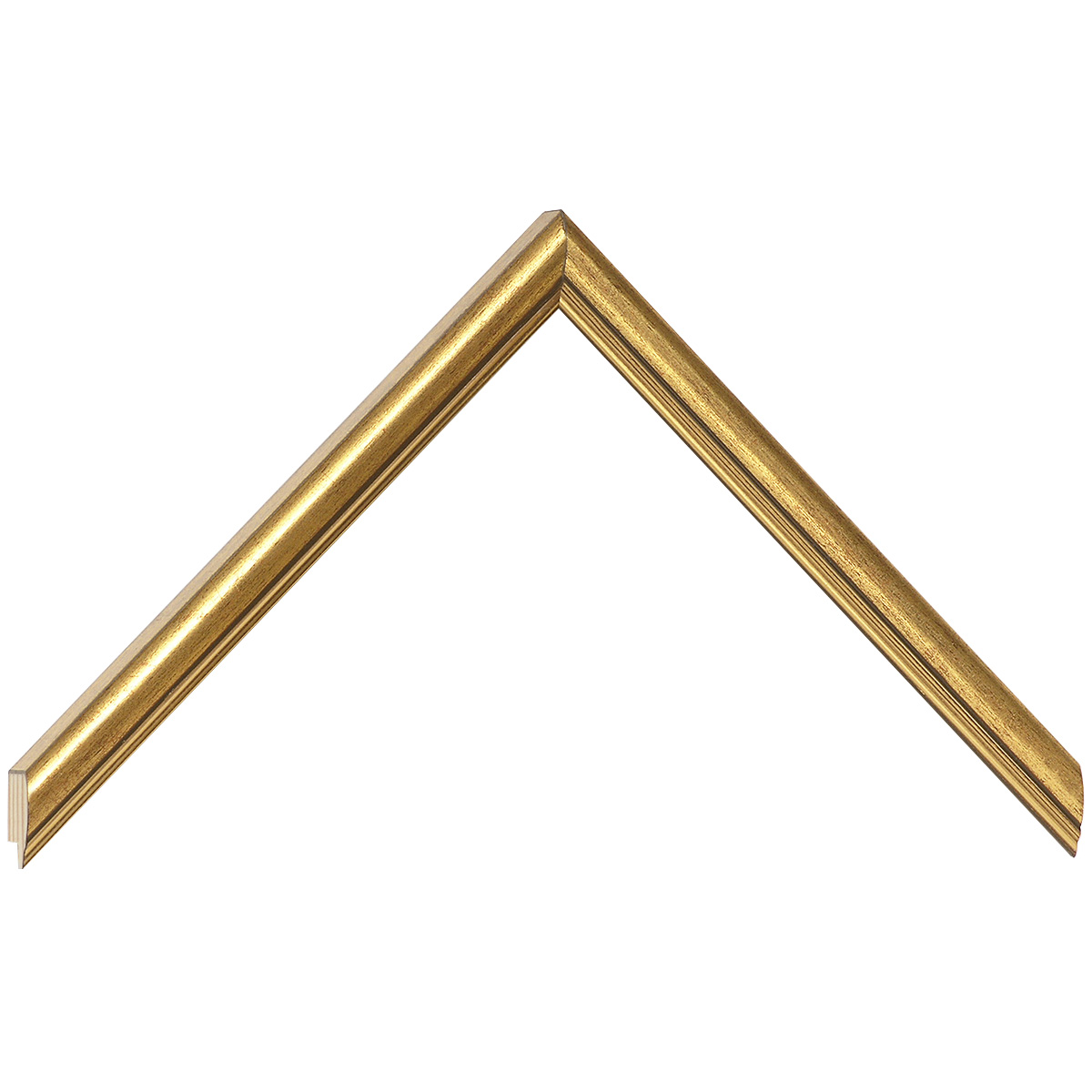 Bilderleiste keilgezinkte Pinie 14 mm breit 14 mm hoch - Gold - Musterwinkel