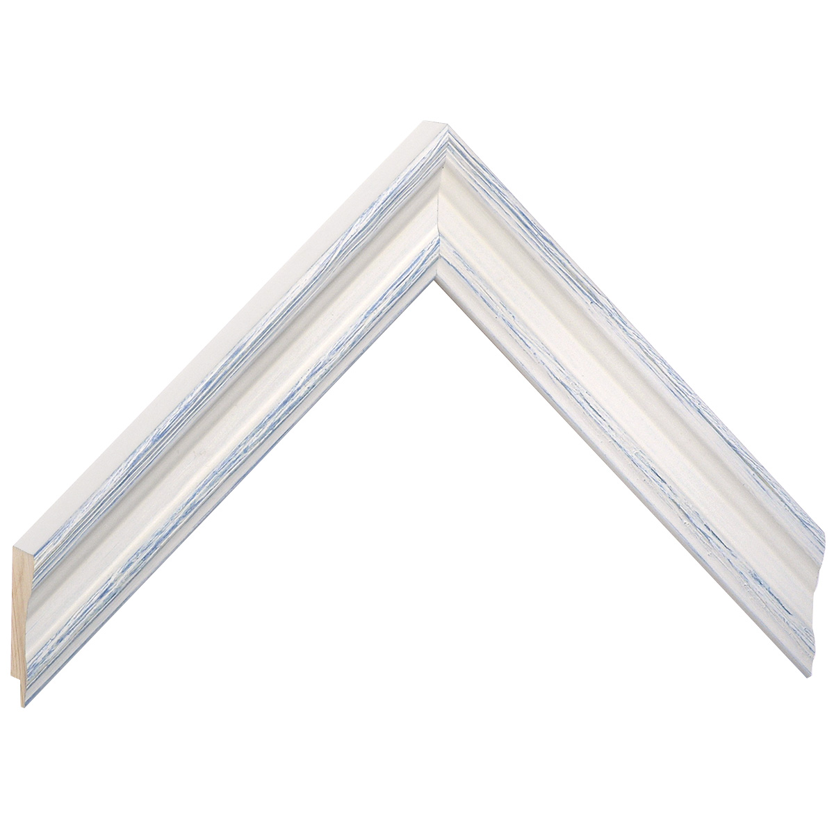 Bilderleiste keilgezinkte Kiefer 28 mm breit 21 hoch - Creme-Blau - Musterwinkel