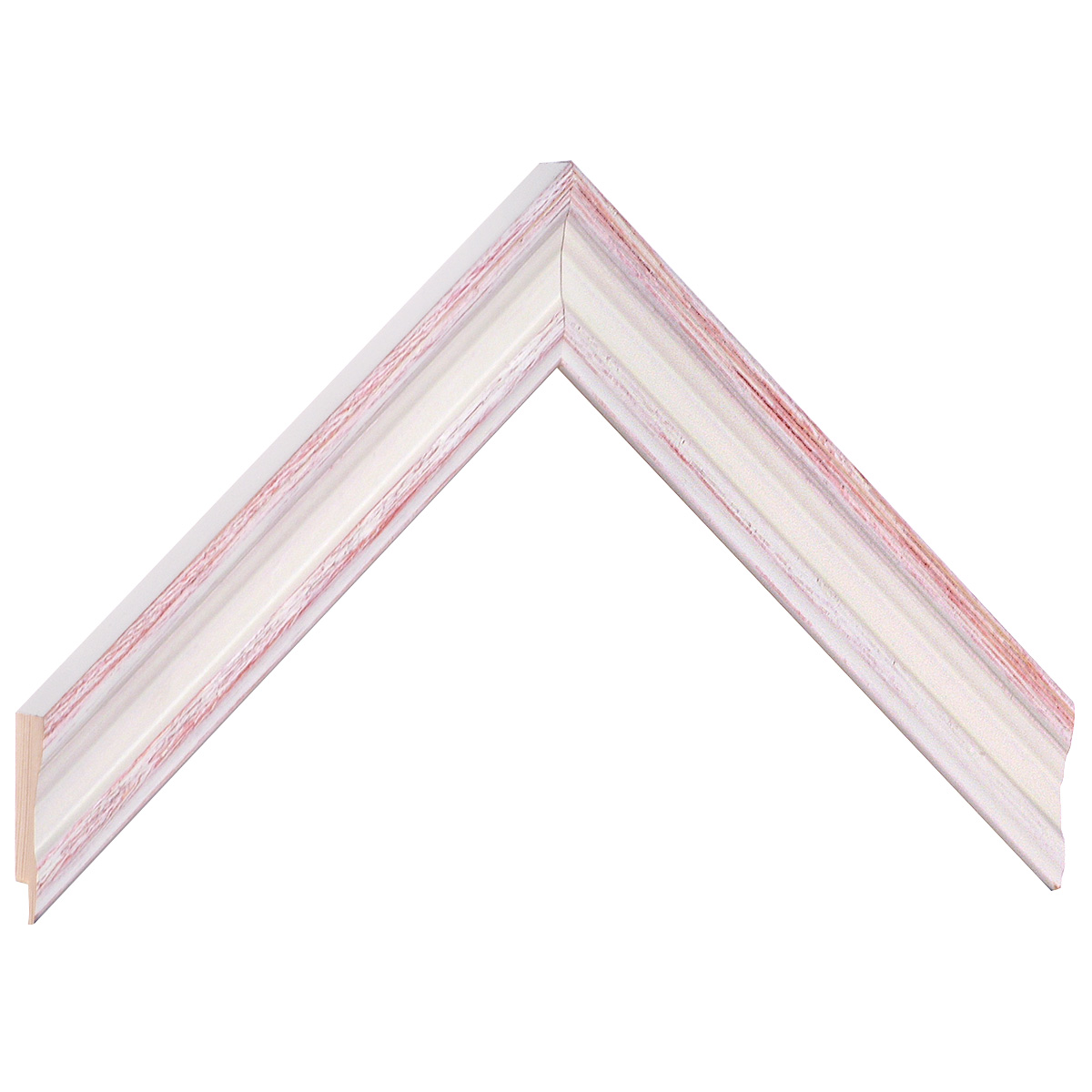 Bilderleiste keilgezinkte Pinie 28 mm breit 21 hoch - Creme-Rot - Musterwinkel