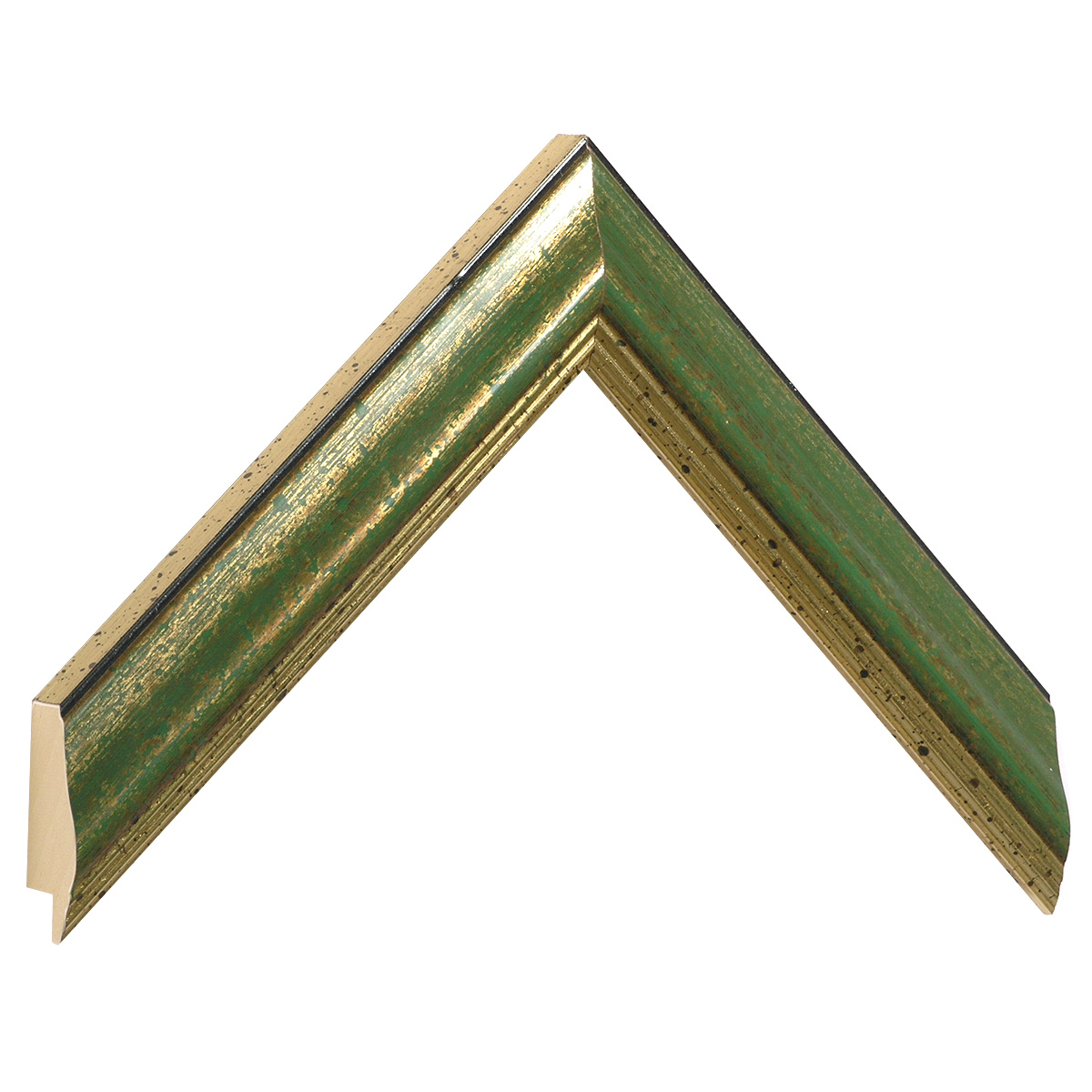 Bilderleiste Ayous 30 breit 20 mm hoch - Gold mit grünem Streifen - Musterwinkel