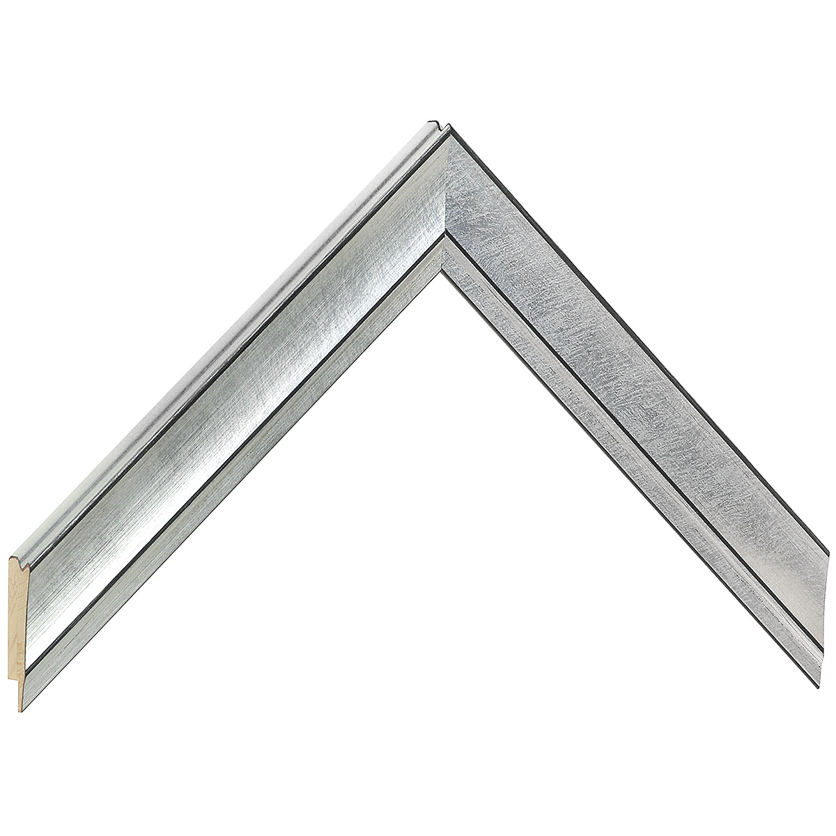 Bilderleiste keilgezinkte Pinie 26 mm breit 14 mm hoch - Silber - Musterwinkel