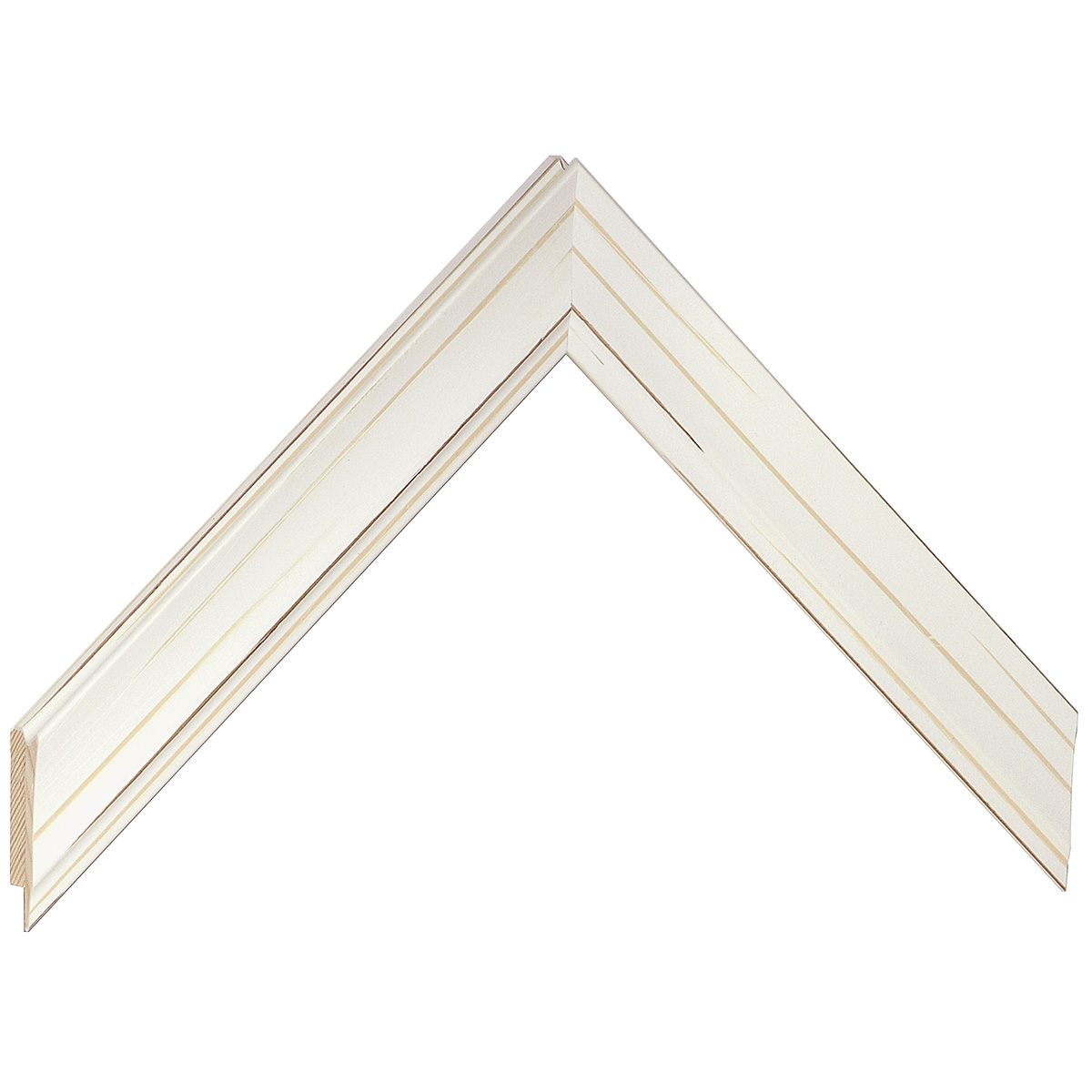 Bilderleiste keilgezinkte Pinie 26 mm breit 14 mm hoch - Creme - Musterwinkel
