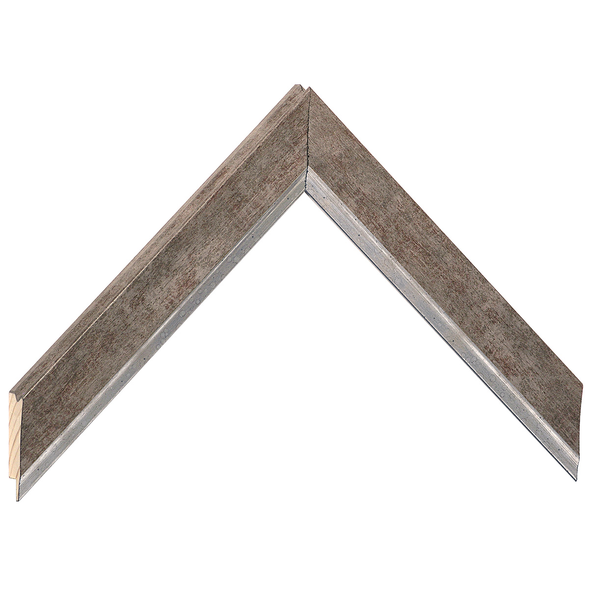 Bilderleiste keilgezinkte Pinie 26 mm breit 14 mm hoch - Rauchgrau - Musterwinkel