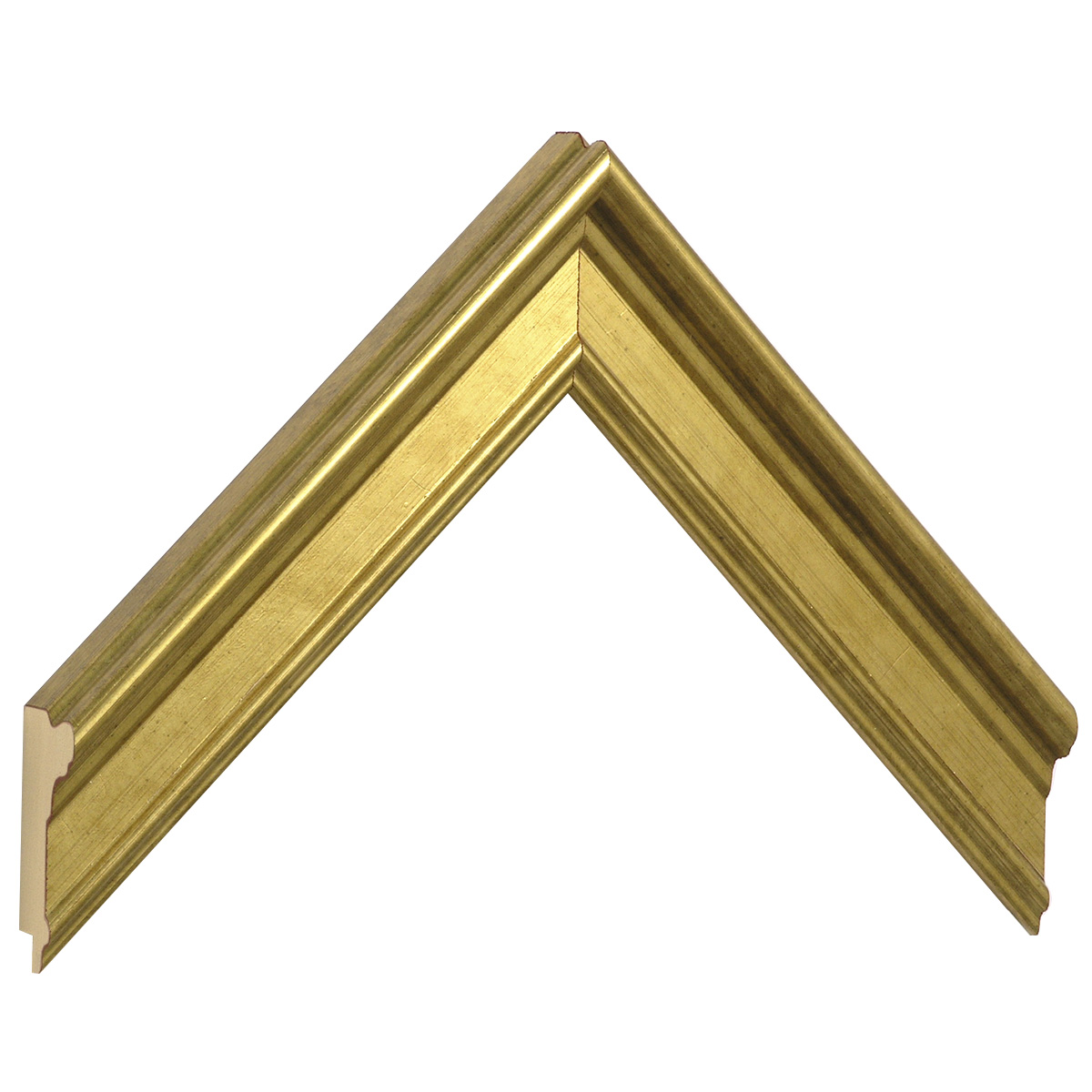 Bilderleiste keilgezinktes Pinie 34 mm breit 22 hoch Gold - Musterwinkel