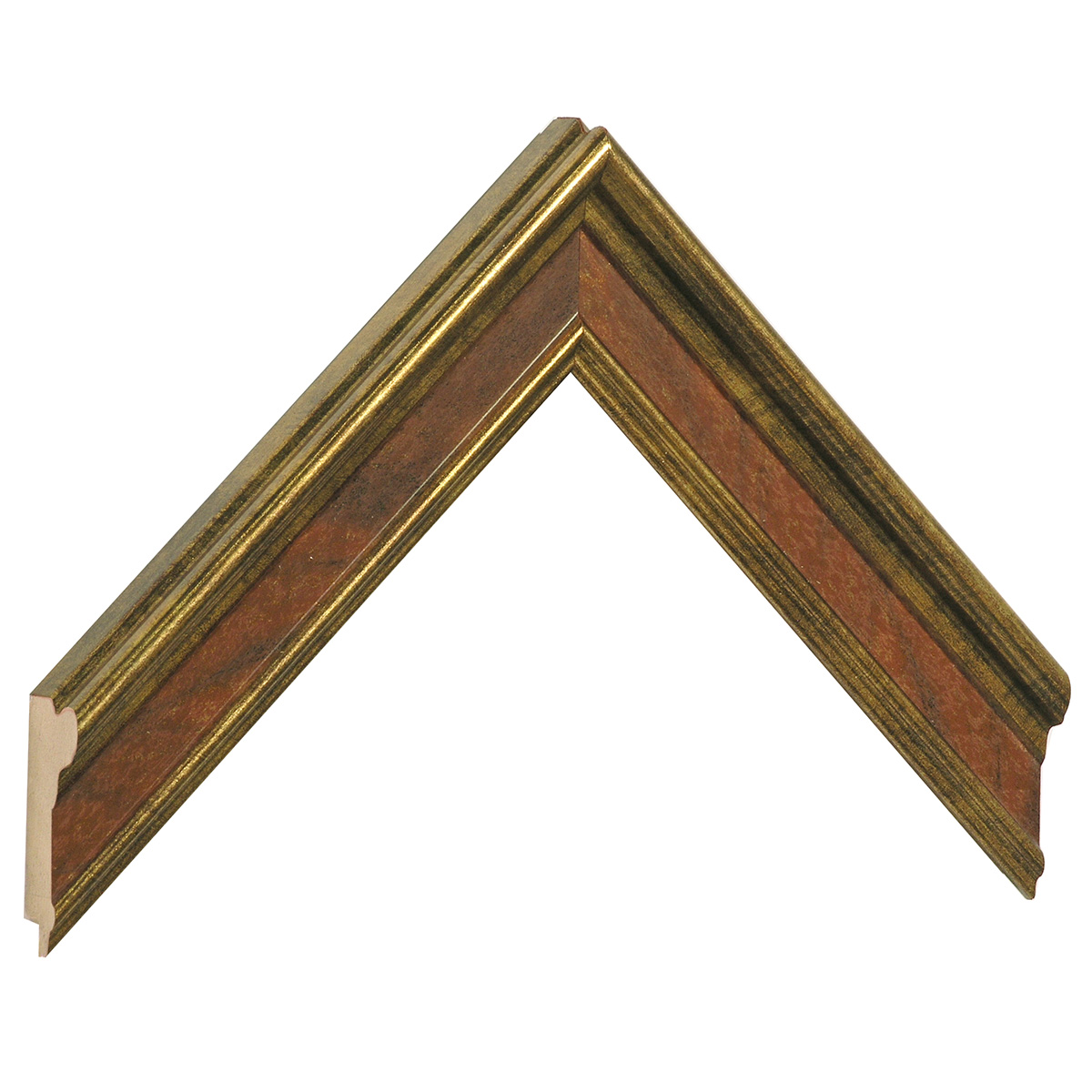 Bilderleiste keilgezinkte Pinie Pinie 34 breit 22 hoch Gold/Rot - Musterwinkel