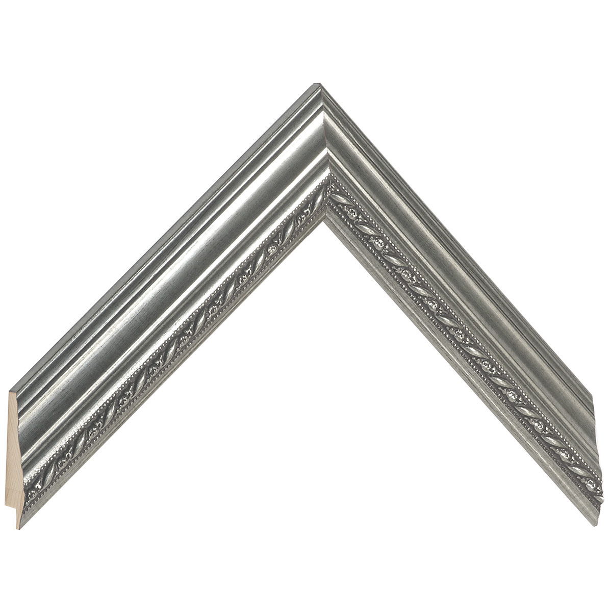 Bilderleiste Ayous 33 mm breit 21 mm hoch - Silber mit Verzierung - Musterwinkel