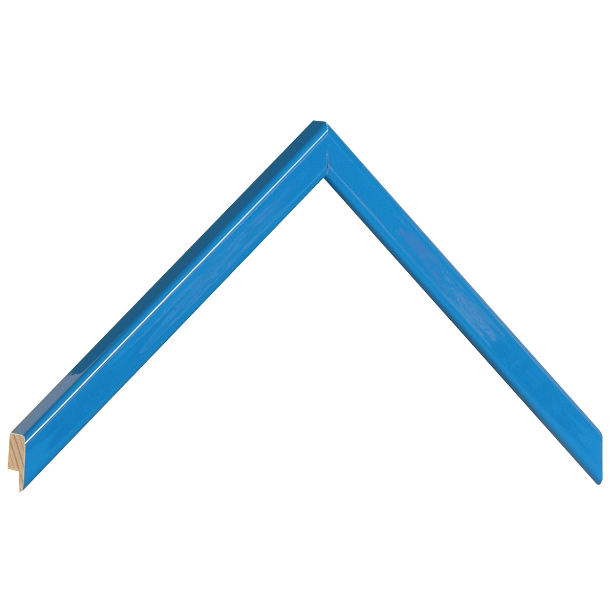 Bilderleiste keilgezinkte Pinie 26 mm breit 23 mm hoch - Hellblau glänz. - Musterwinkel