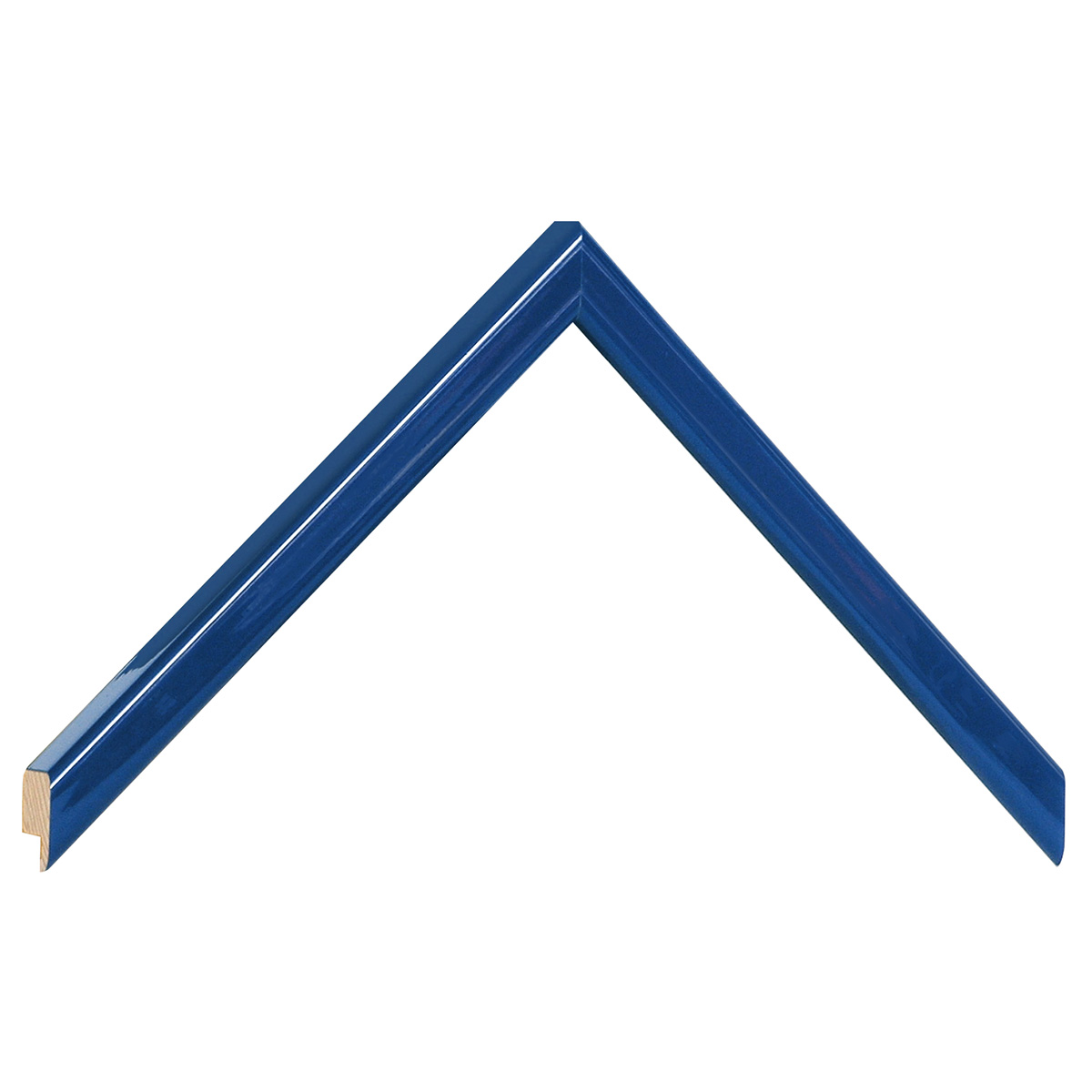 Bilderleiste keilgezinkte Pinie 26 mm breit 23 mm hoch - Blau glänzend - Musterwinkel