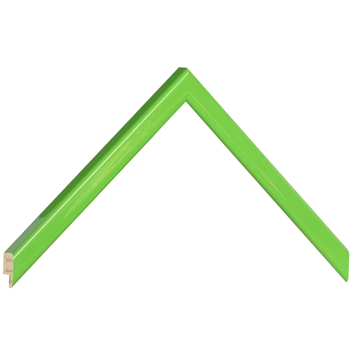Bilderleiste keilgezinkte Pinie 26 mm breit 23 mm hoch - Grasgrün glänz. - Musterwinkel