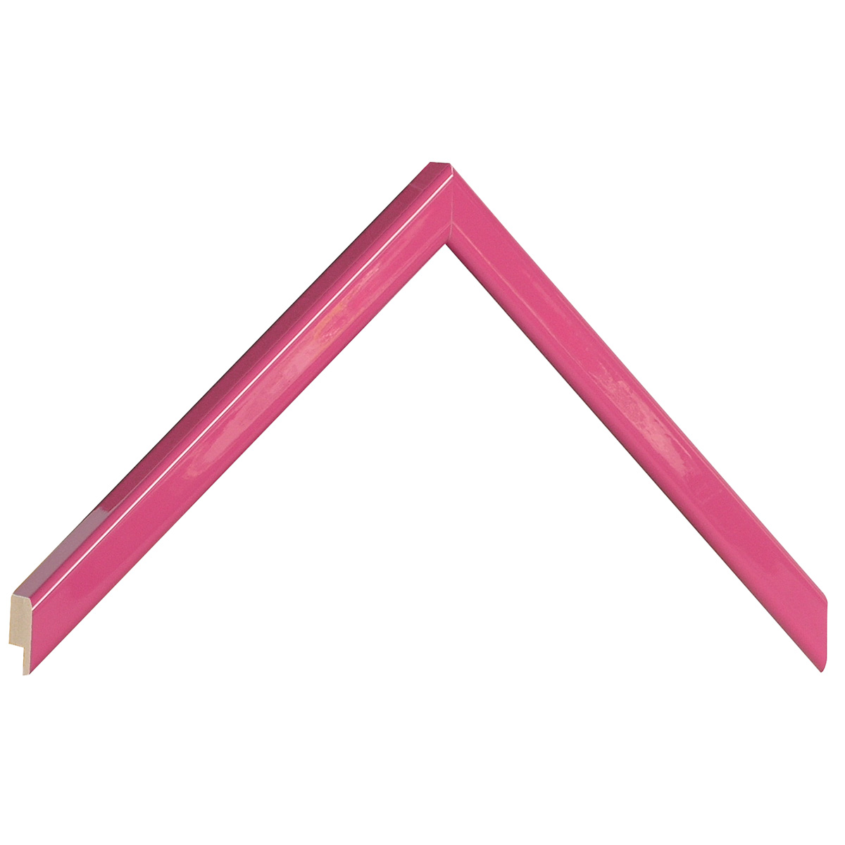 Bilderleiste keilgezinkte Pinie 14 mm breit - Rosa glänzend - Musterwinkel