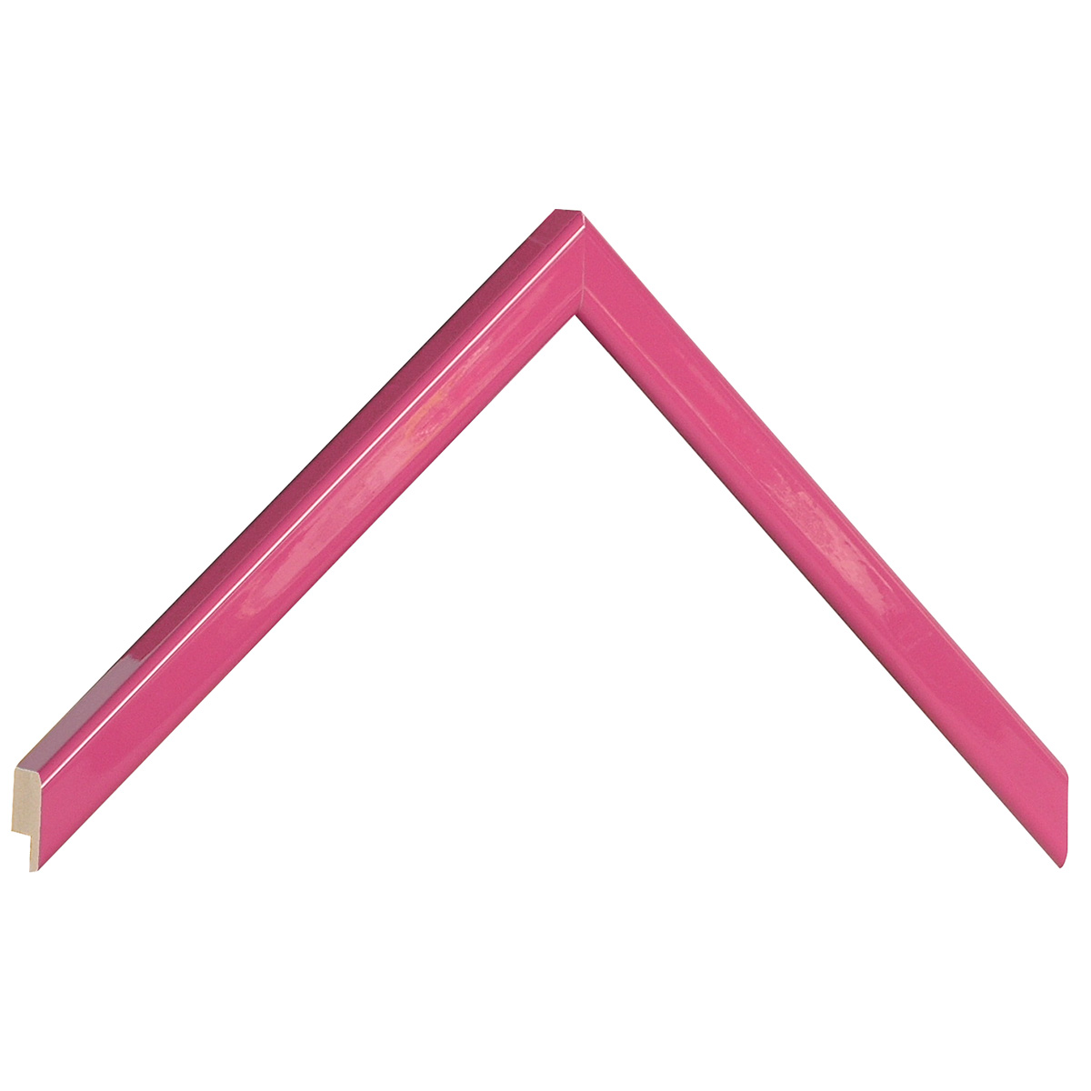 Bilderleiste keilgezinkte Pinie 26 mm breit 23 mm hoch - Rosa glänzend - Musterwinkel