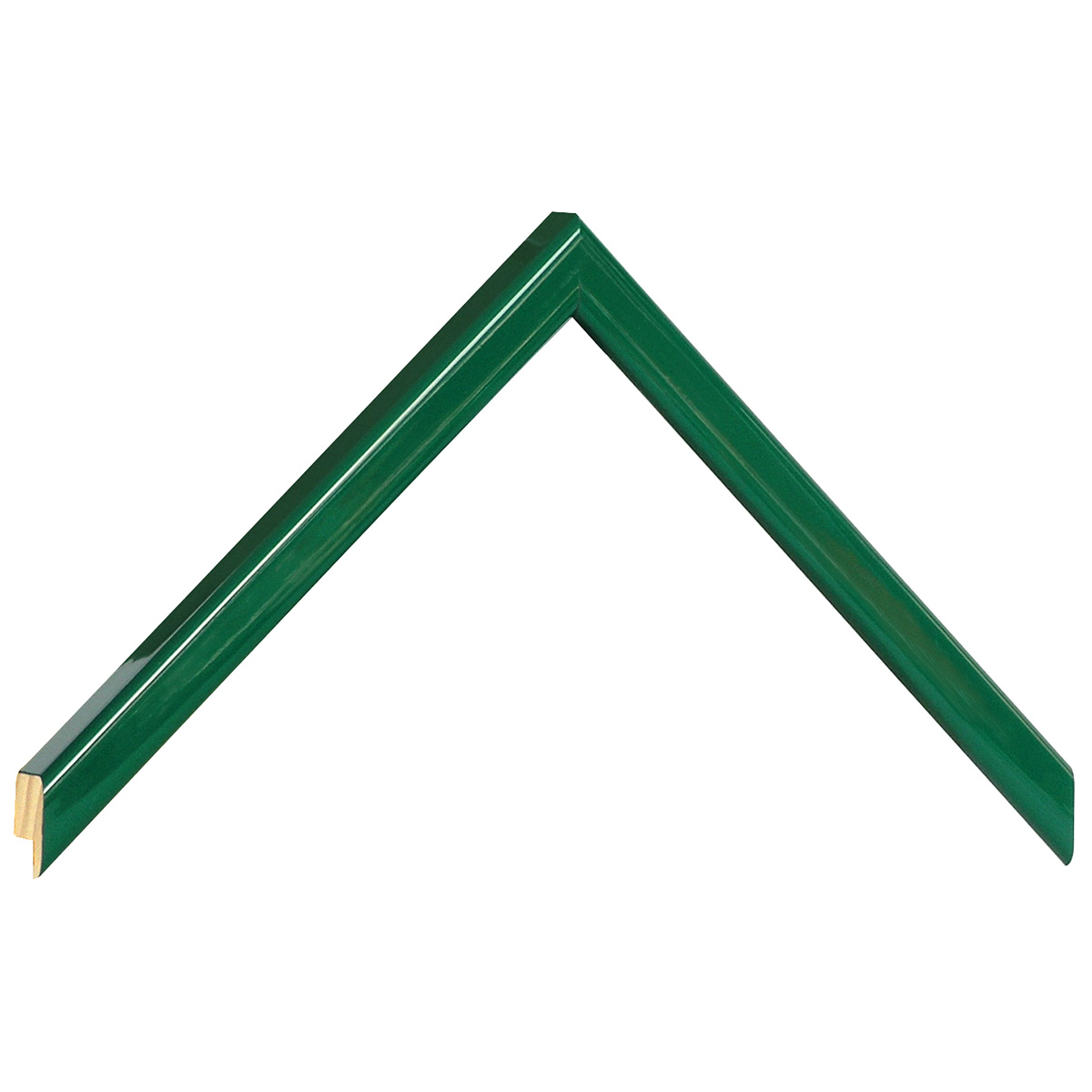 Bilderleiste keilgezinkte Pinie 14 mm breit - Grün glänzend - Musterwinkel