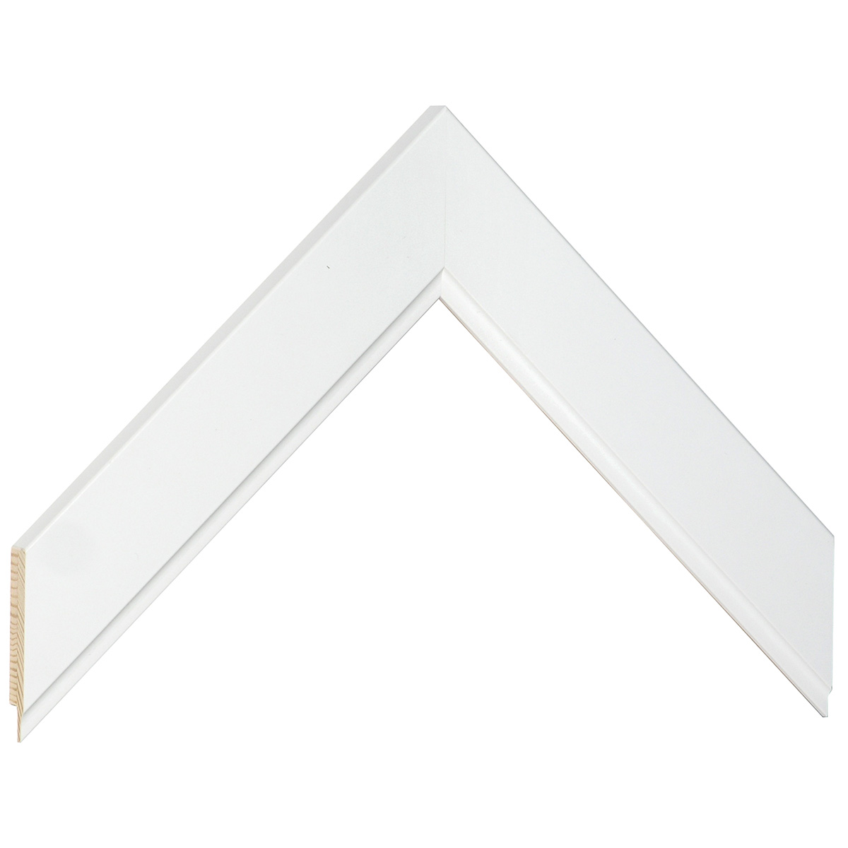 Bilderleiste keilgezinkte Kiefer 34 mm breit 12 hoch - Weiss - Musterwinkel