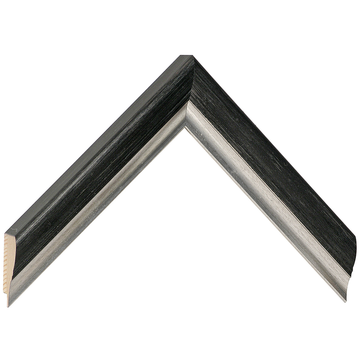 Bilderleiste keilgezinkte Tanne Breite 30 mm Höhe 27 - Grau - Musterwinkel