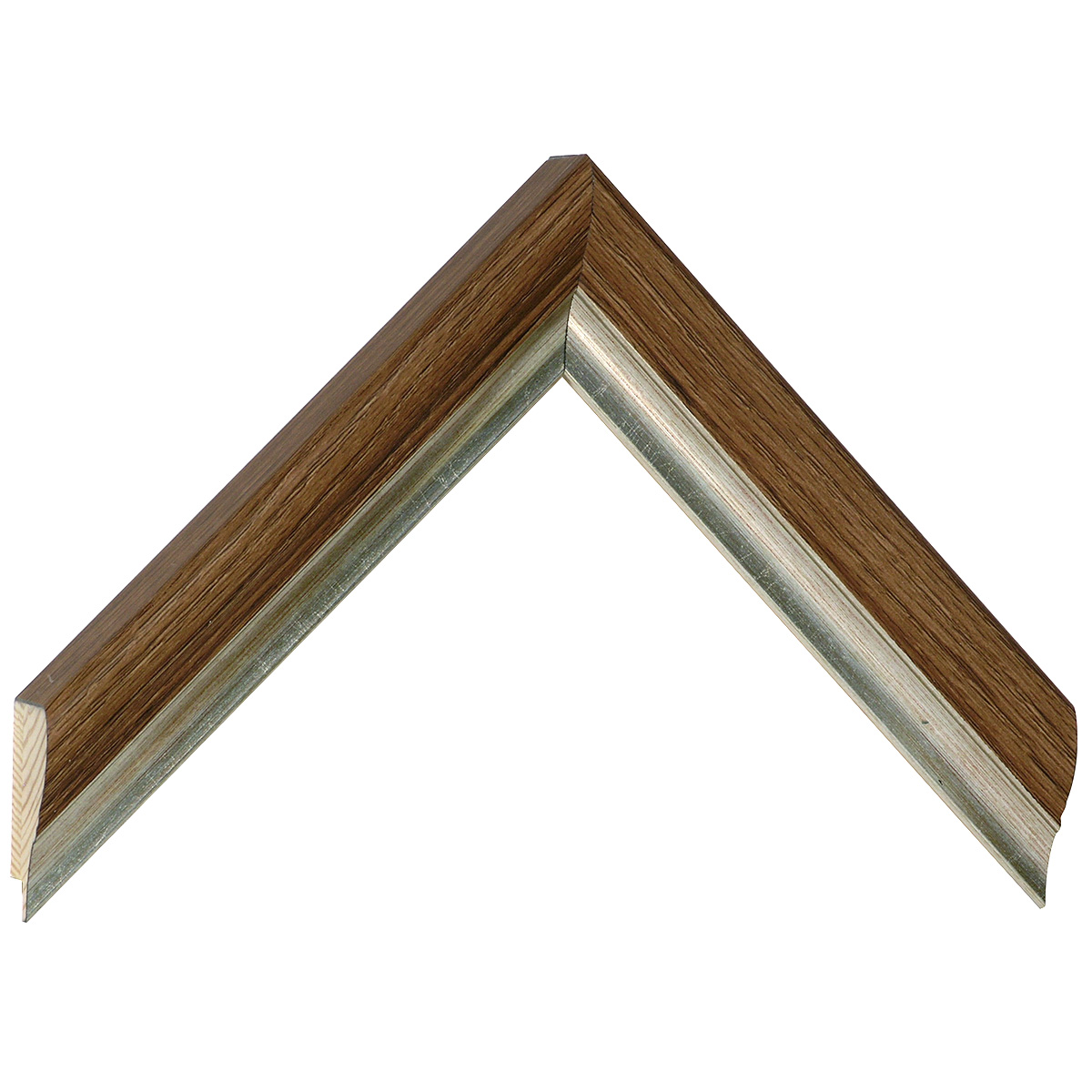 Bilderleiste keilgezinkte Tanne Breite 30 mm Höhe 27 - Nuss - Musterwinkel