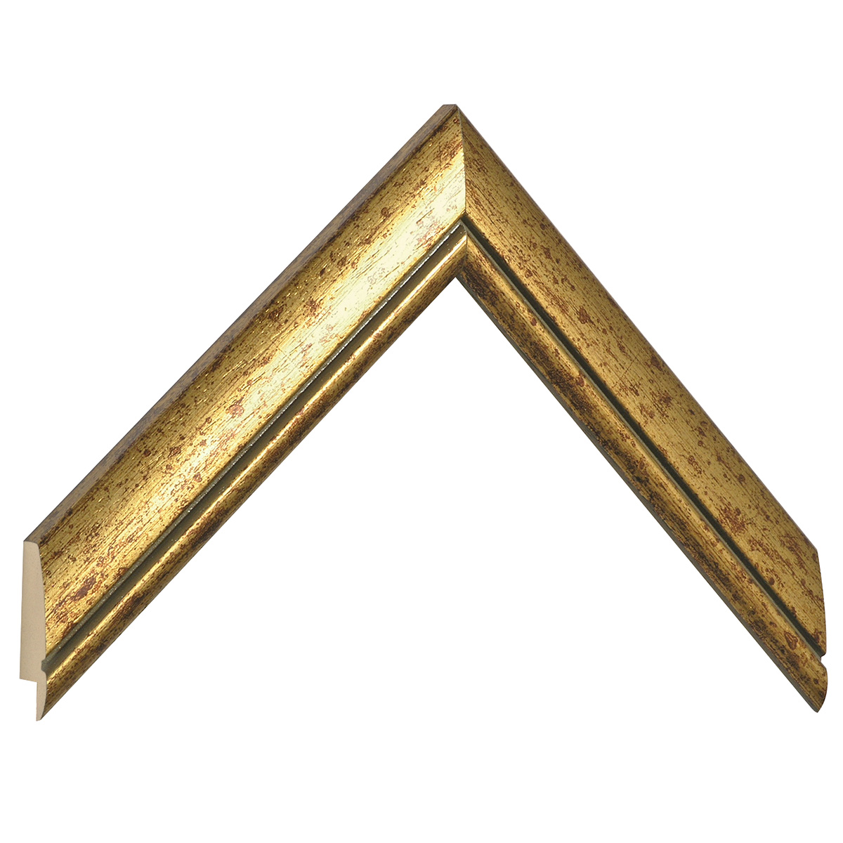 Bilderleiste keilgezinkte Pinie Breite 30 mm Goldfinish - Musterwinkel