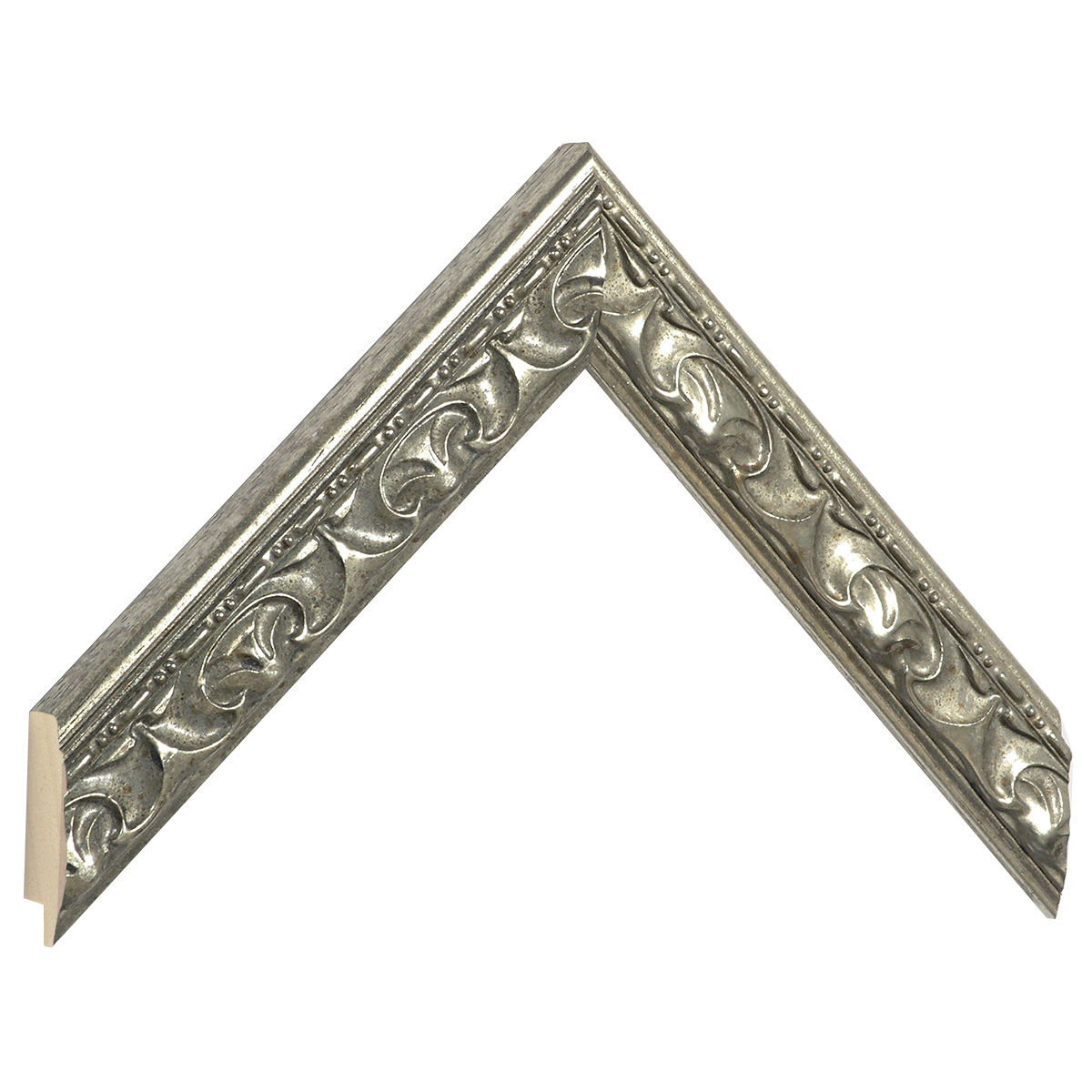 Bilderleiste Ayous 20 mm breit 18 mm hoch -  Silber, goldverziert - Musterwinkel