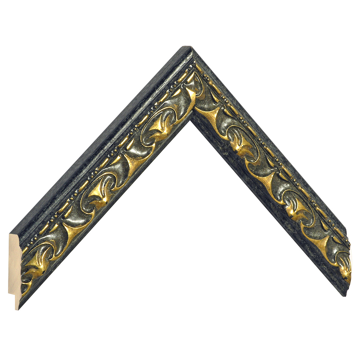 Bilderleiste Ayous 20 mm breit 18 mm hoch -  Schwarz, goldverziert - Musterwinkel