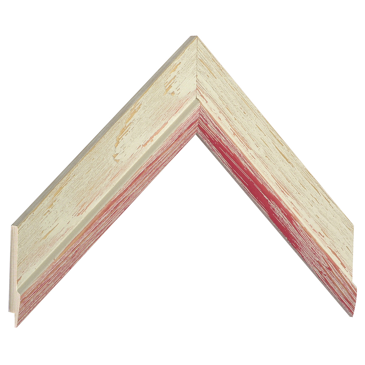 Bilderleiste keilgezinkte Tanne 38 mm creme rot gesprengelt - Musterwinkel