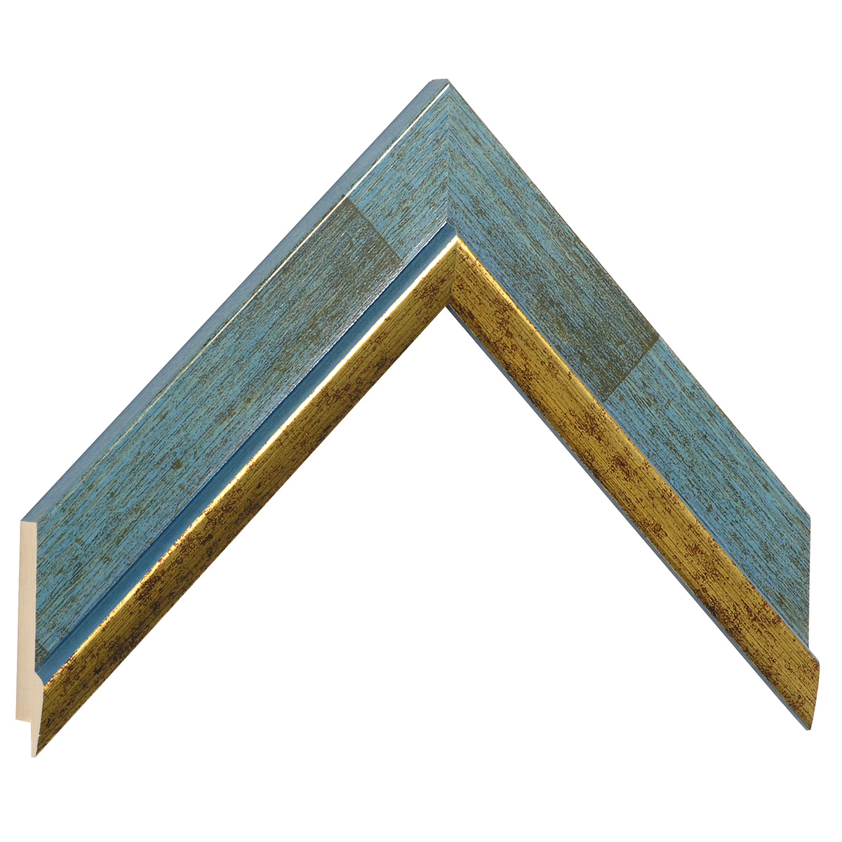 Bilderleiste keilgezinkte Pinie 39 mm breit 15 mm hoch Indaco/Gold - Musterwinkel