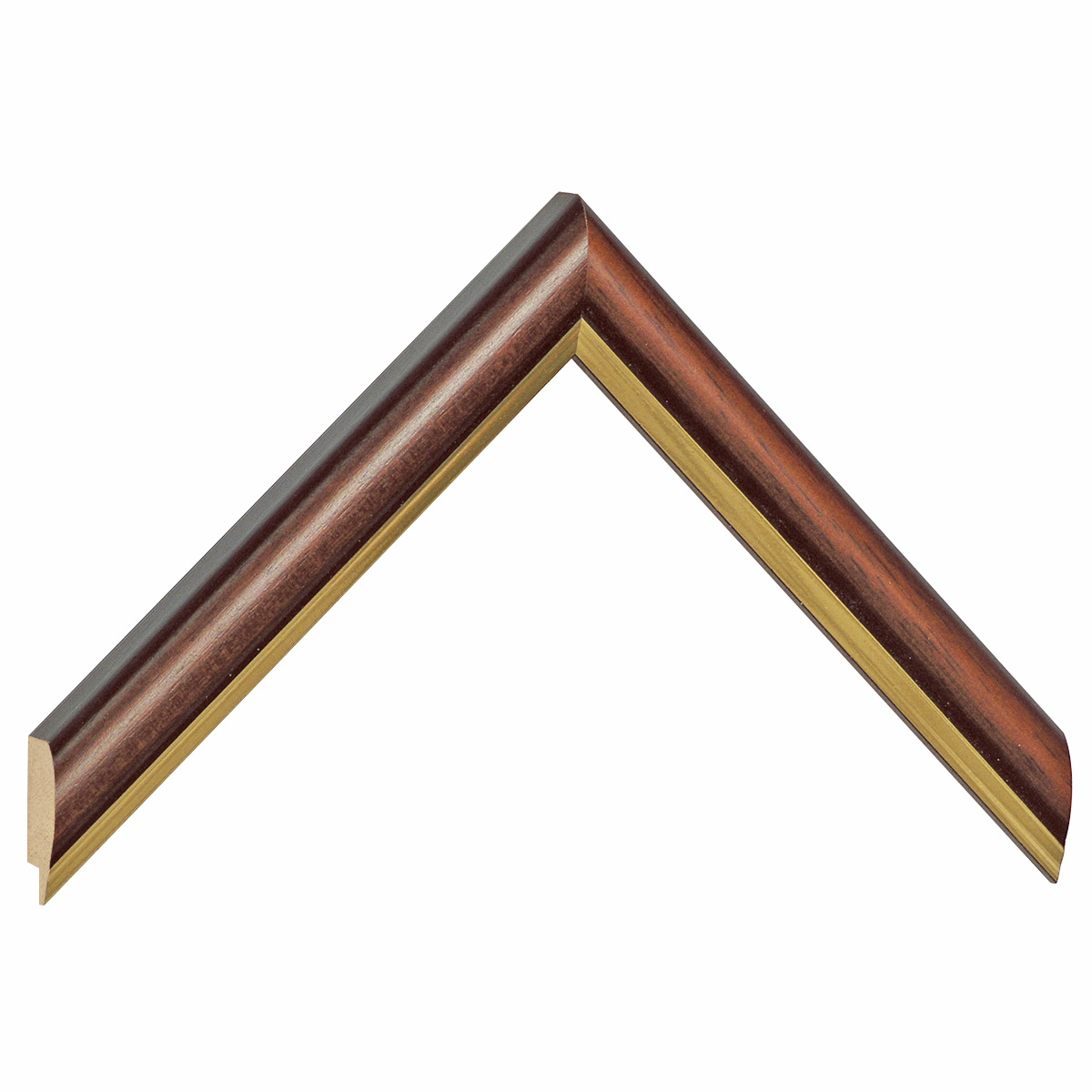 Bilderleiste Ayous 23 mm breit 19 mm hoch - Nuss mit Godlrand - Musterwinkel